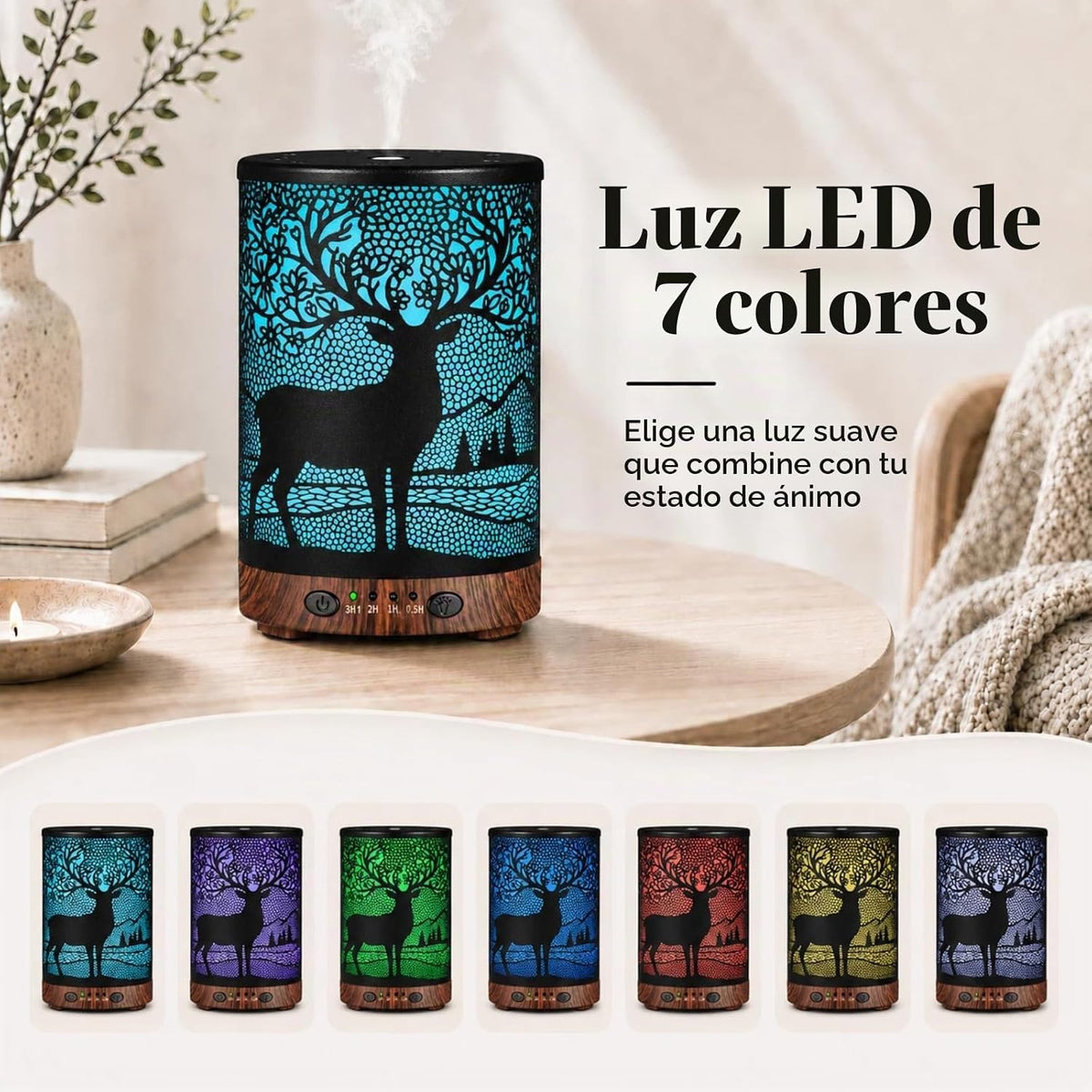 JOYOLO Difusor de aceite esencial de metal de 4.2 onzas líquidas de...