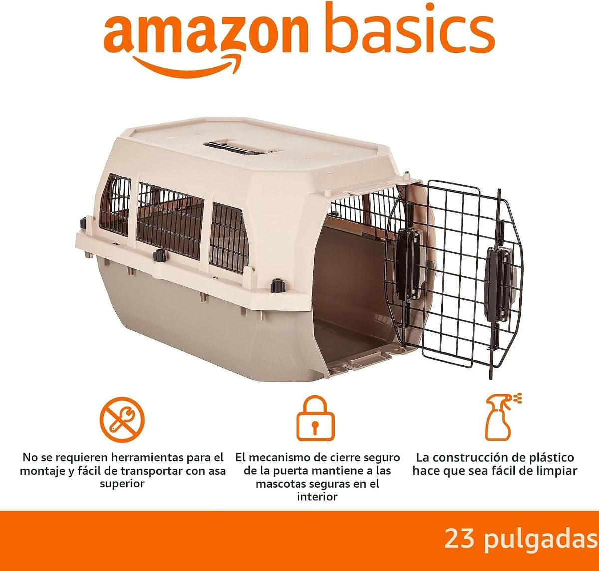 Amazon Basics - Transportador para mascotas con lados rígidos, jaul...