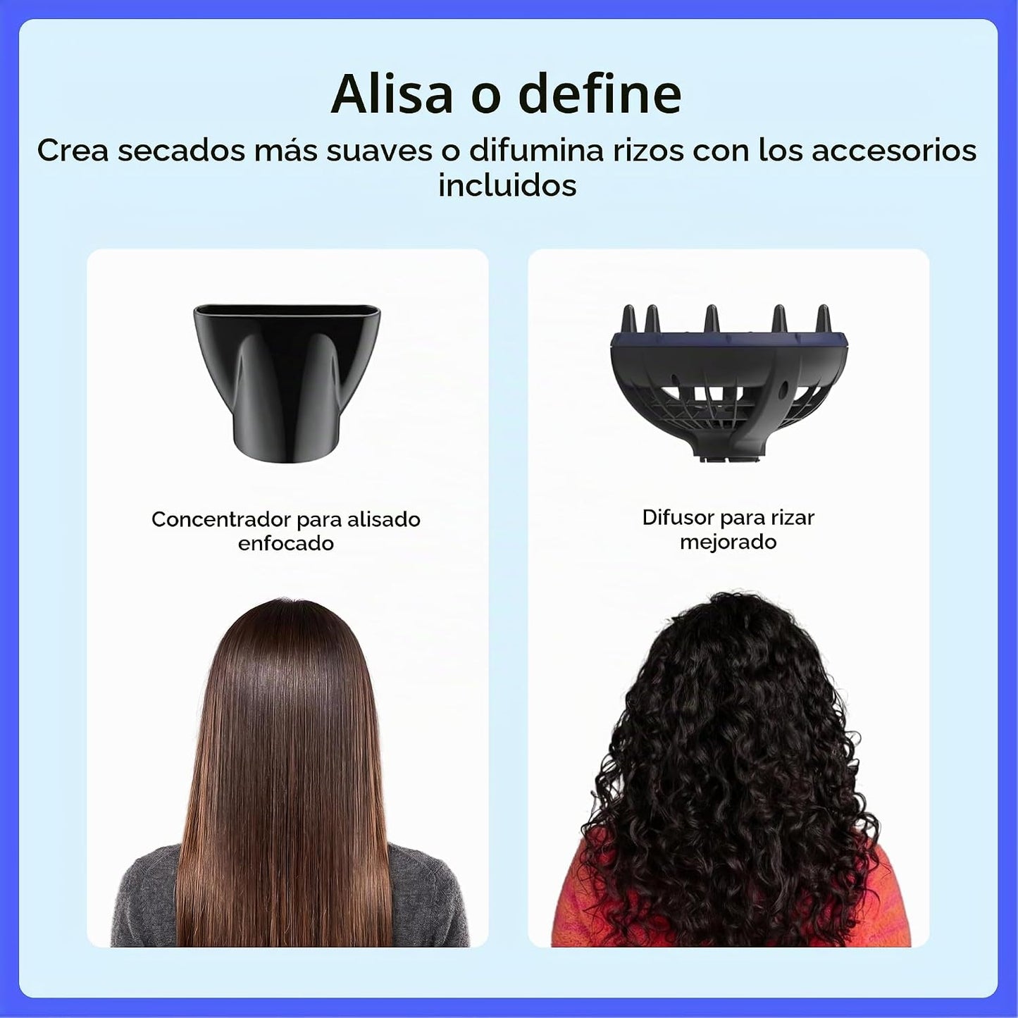 Conair Secador de pelo con accesorio difusor de pelo multicámara, a...