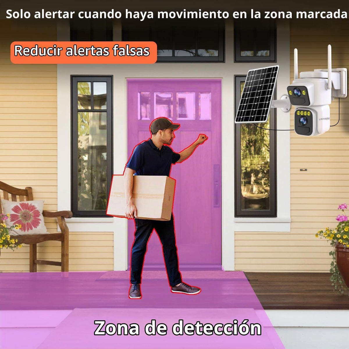 Cámaras Luovisee para seguridad del hogar con lente dual, cámara Wi...