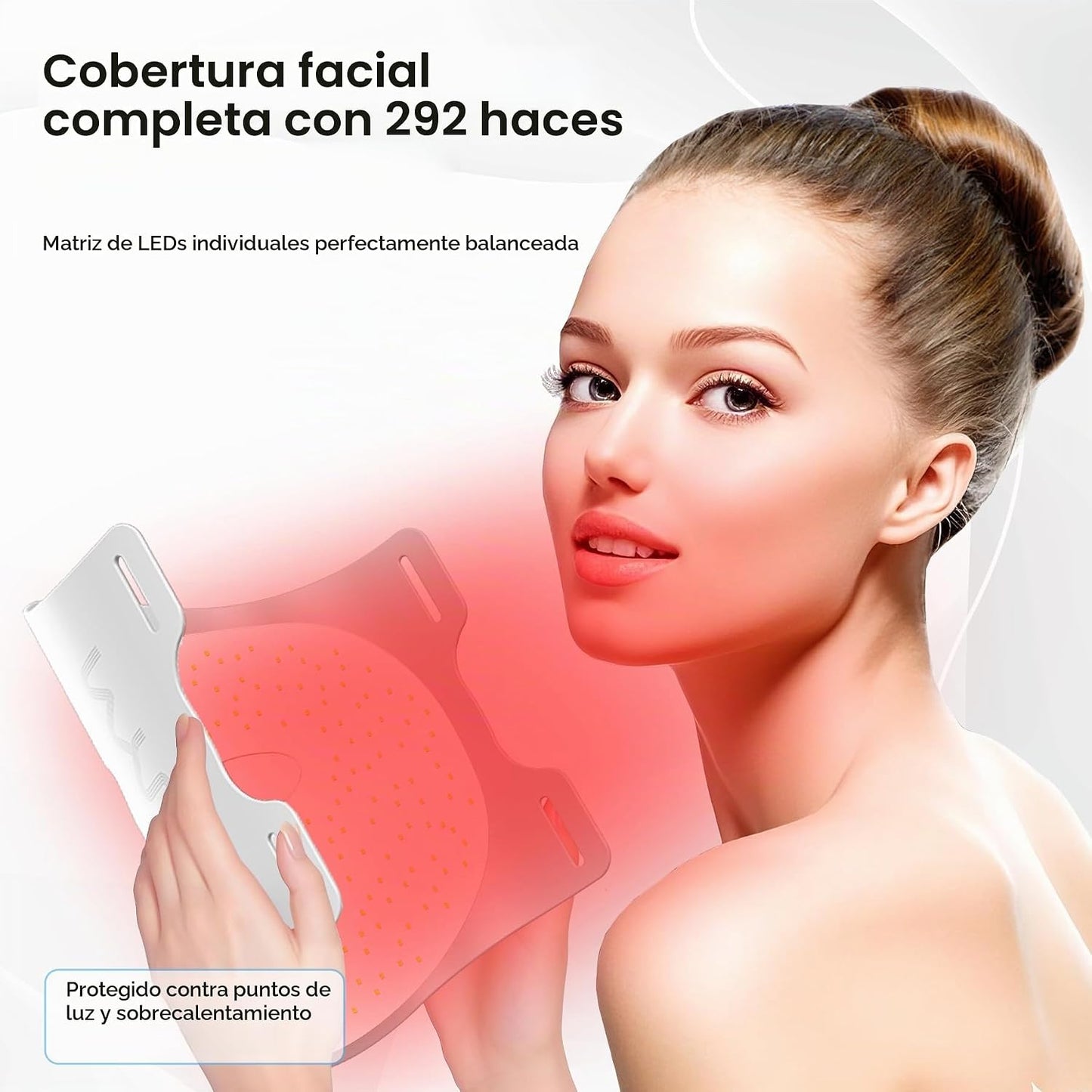 Máscara facial de terapia de luz roja infrarroja VYM con controlado...