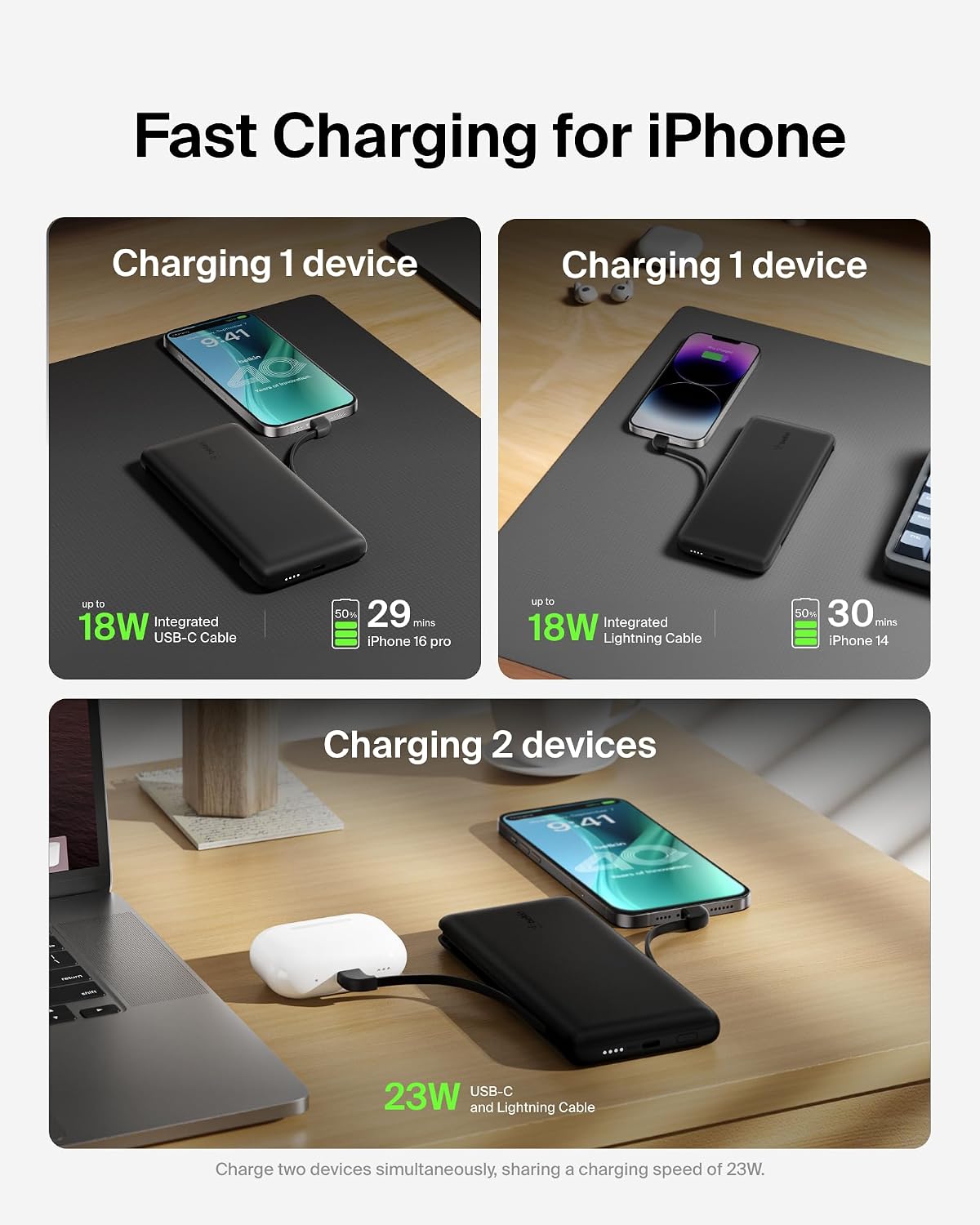 Belkin Banco de Energía Cargador Portátil para iPhone\/Android - 10...