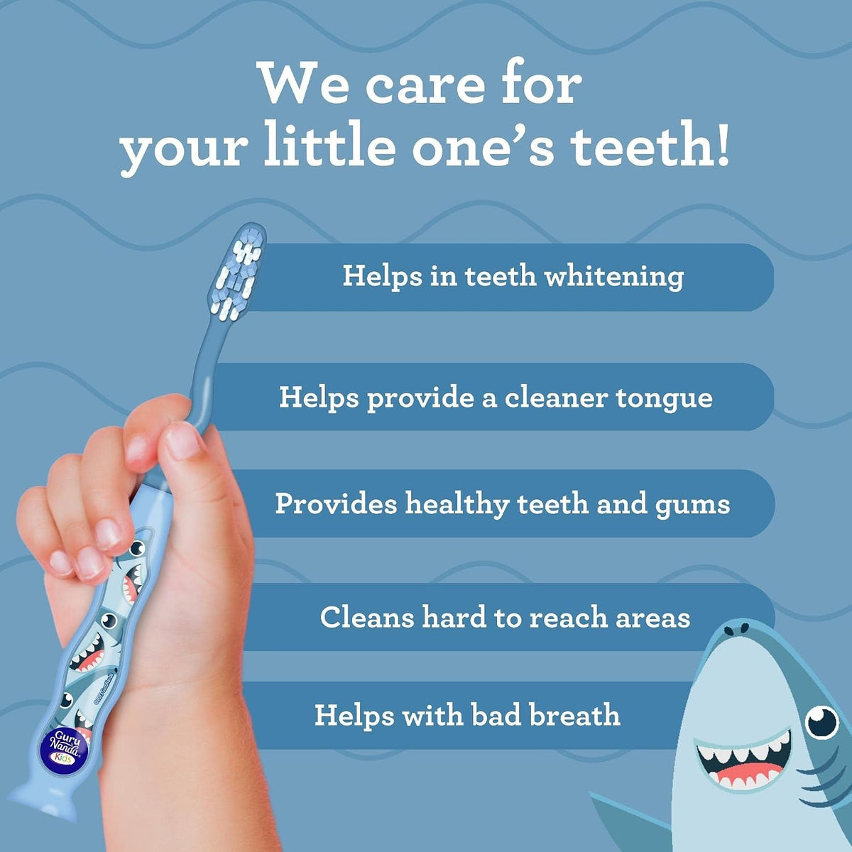 GuruNanda Cepillo de dientes para niños con ventosa y divertidos di...