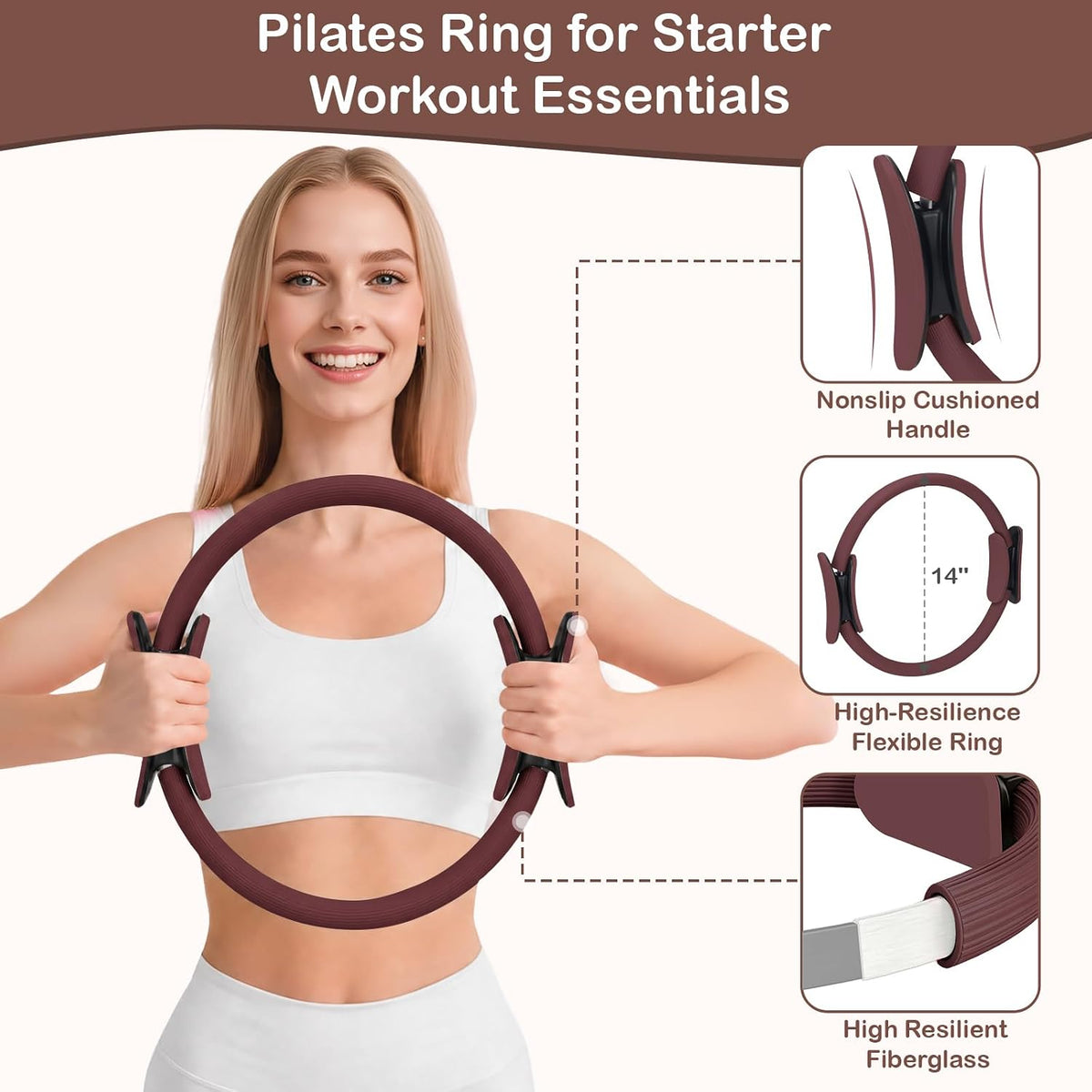 Hoedia Kit de Pilates de 17 Piezas para Mujeres, Equipo de Pilates...