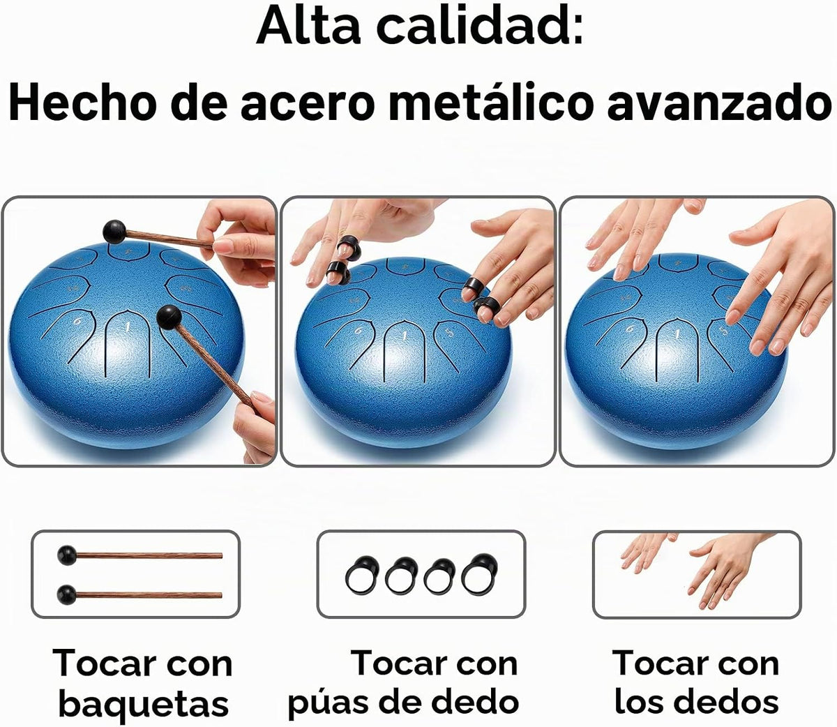 Tambor de lengüetas de acero, instrumento de percusión, tambor de m...