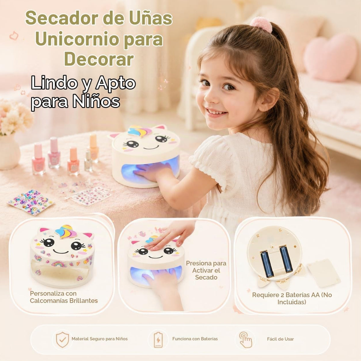 Kit de esmalte de uñas para niños, juego de esmalte de uñas para ni...