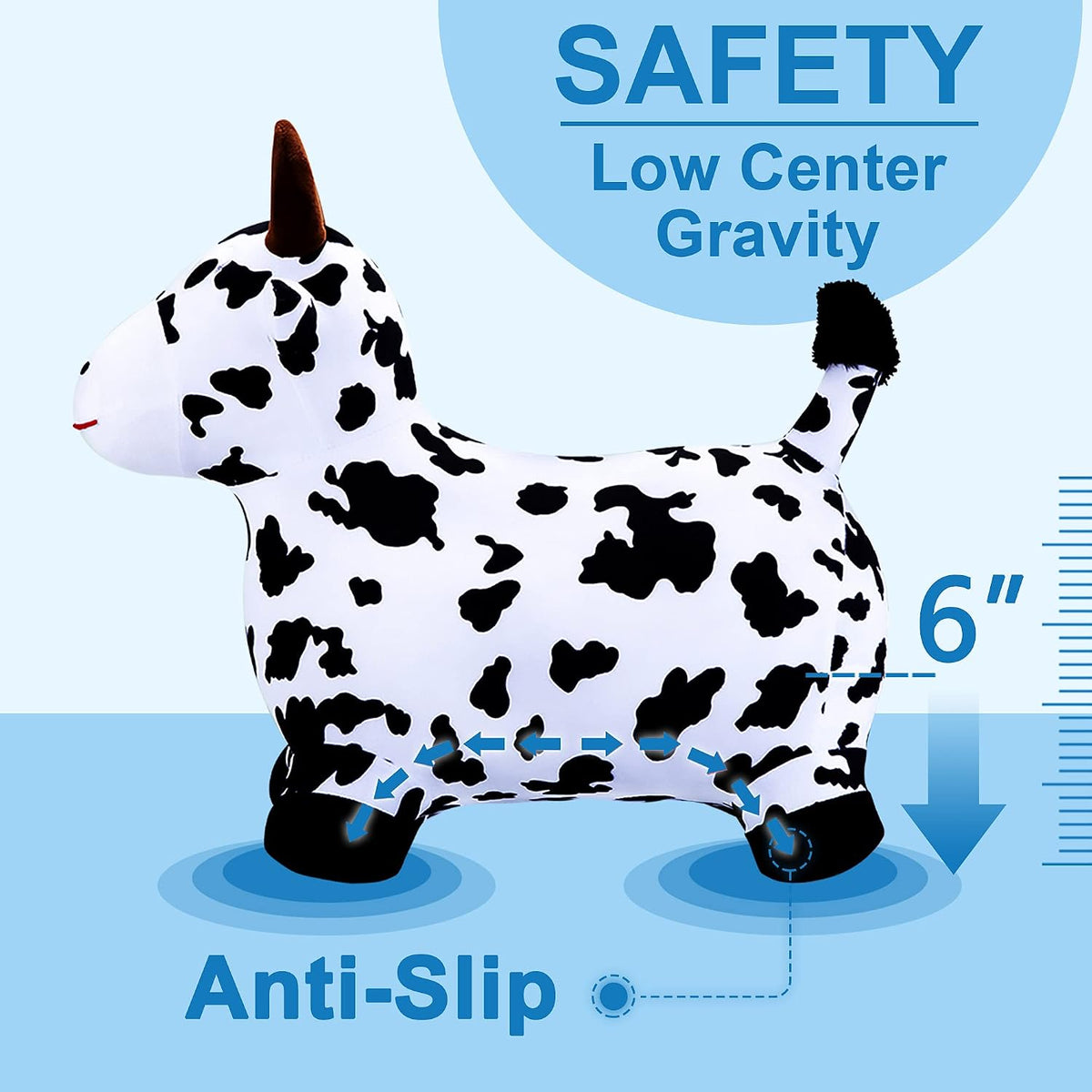 iPlay, iLearn Bouncy Pals Caballo Saltarín, Juguetes de Vaca Inflab...