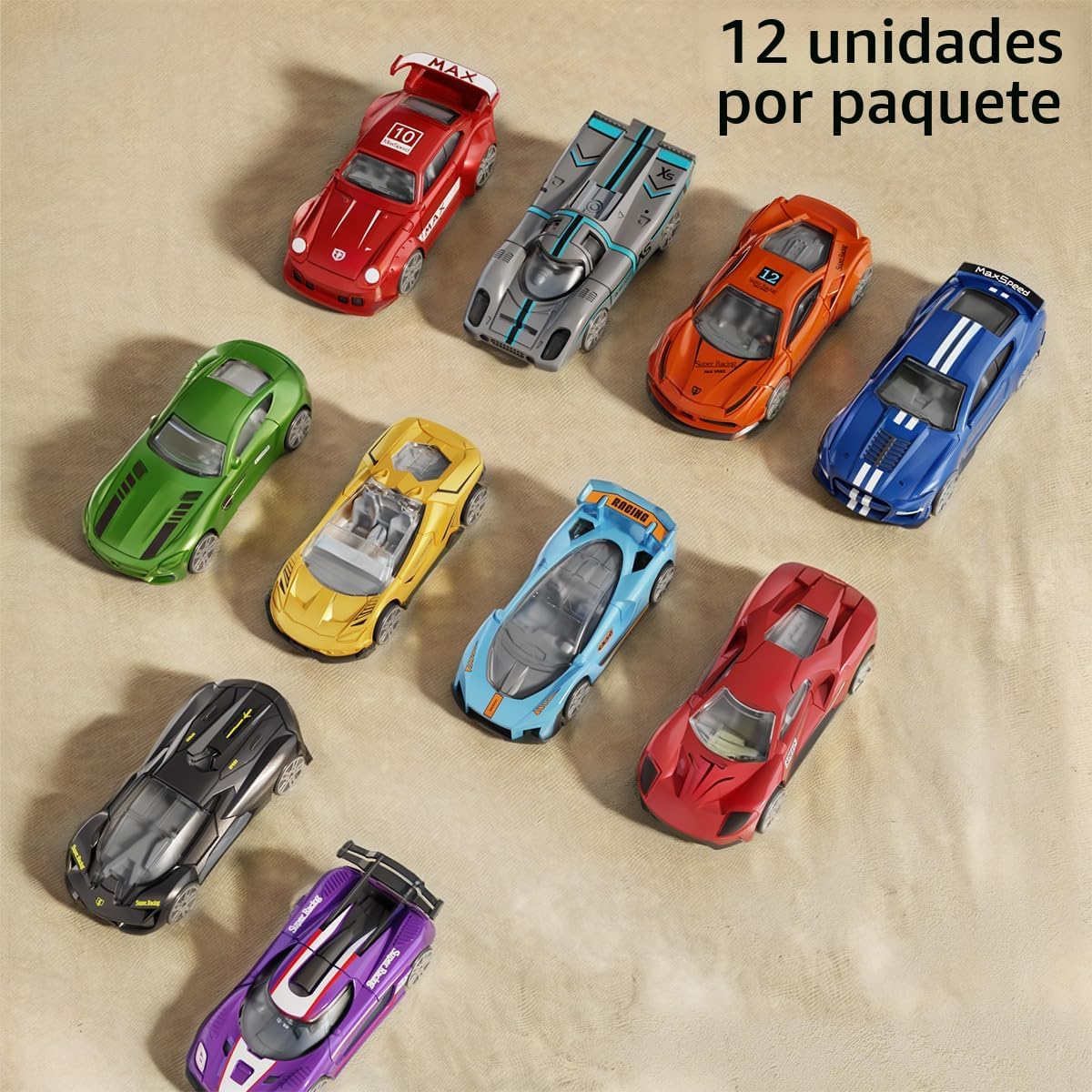 Yewkou Juego de 12 vehículos de juguete de metal fundido a presión...