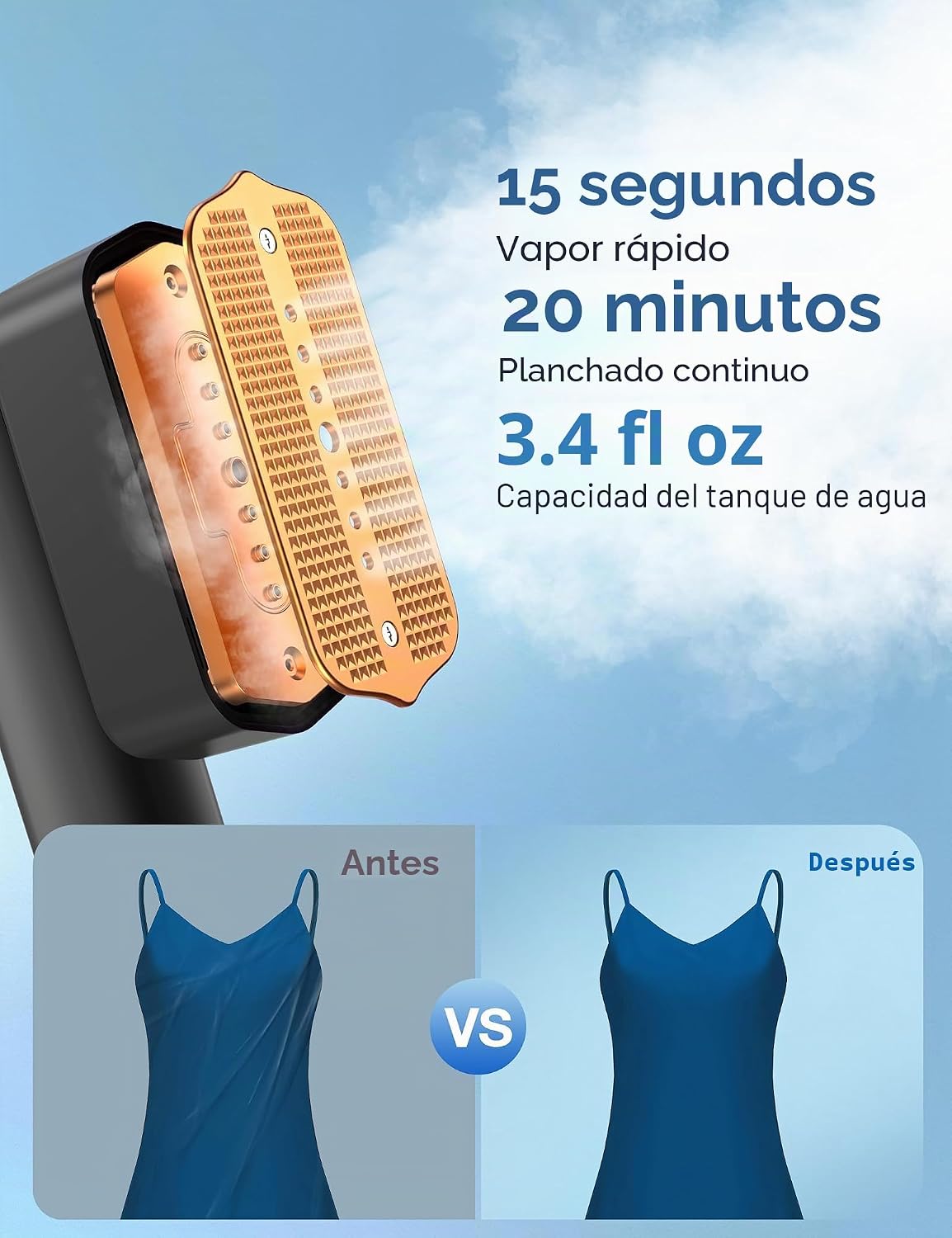 Sundu - Vaporizador portátil 2 en 1 para ropa, vaporizador y planch...