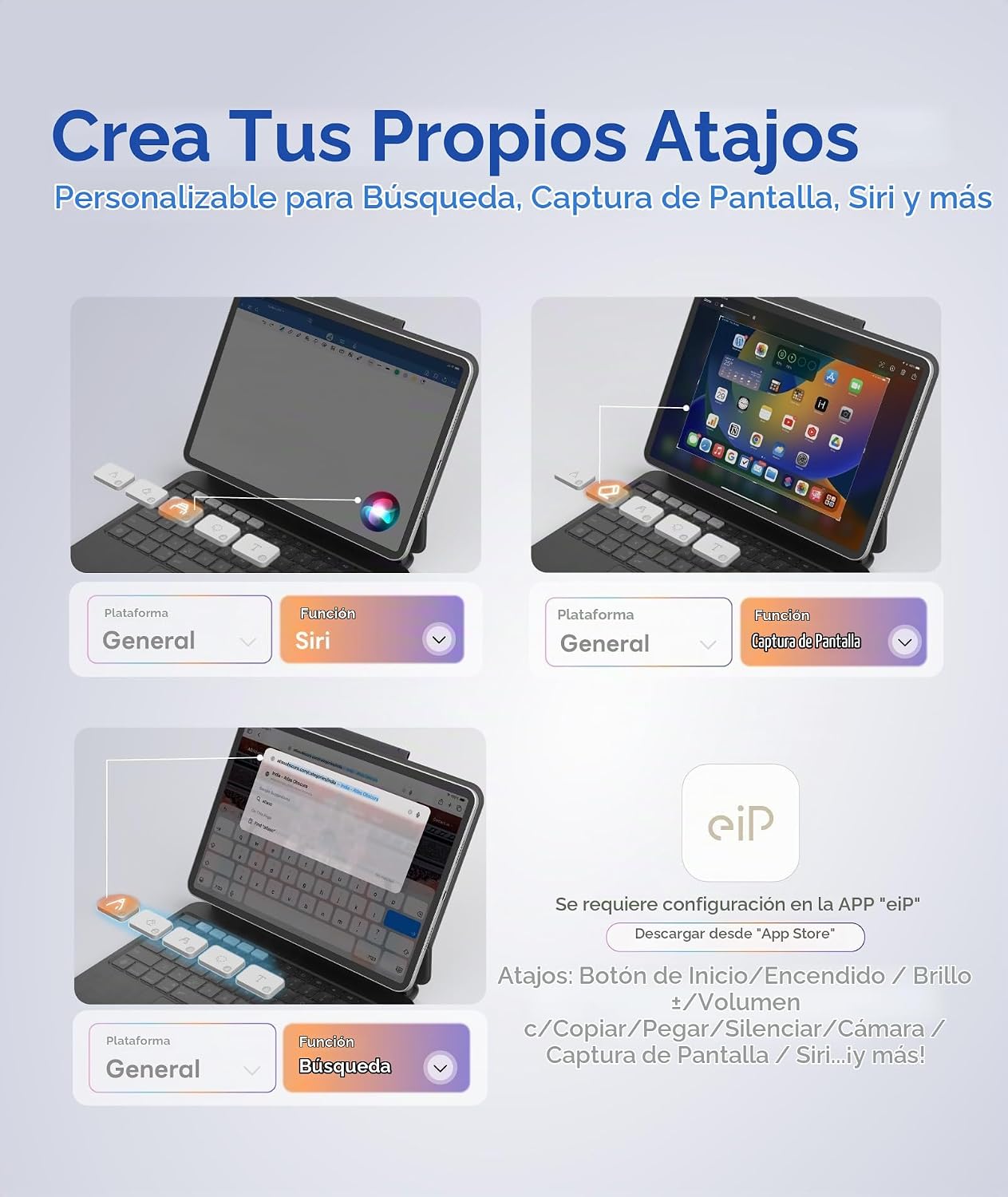 EIP Hyperkeys - Teclado para iPad Pro de 13 pulgadas (M4 \/ M5), te...