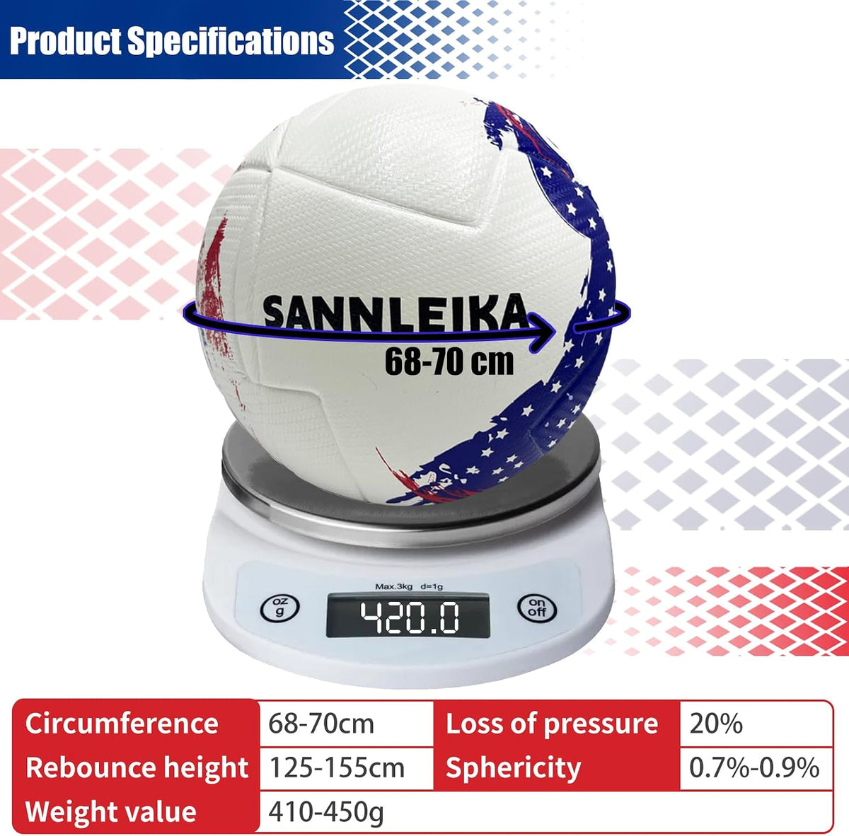 SANNLEIKA Storm Series - Pelota de fútbol profesional para principi...