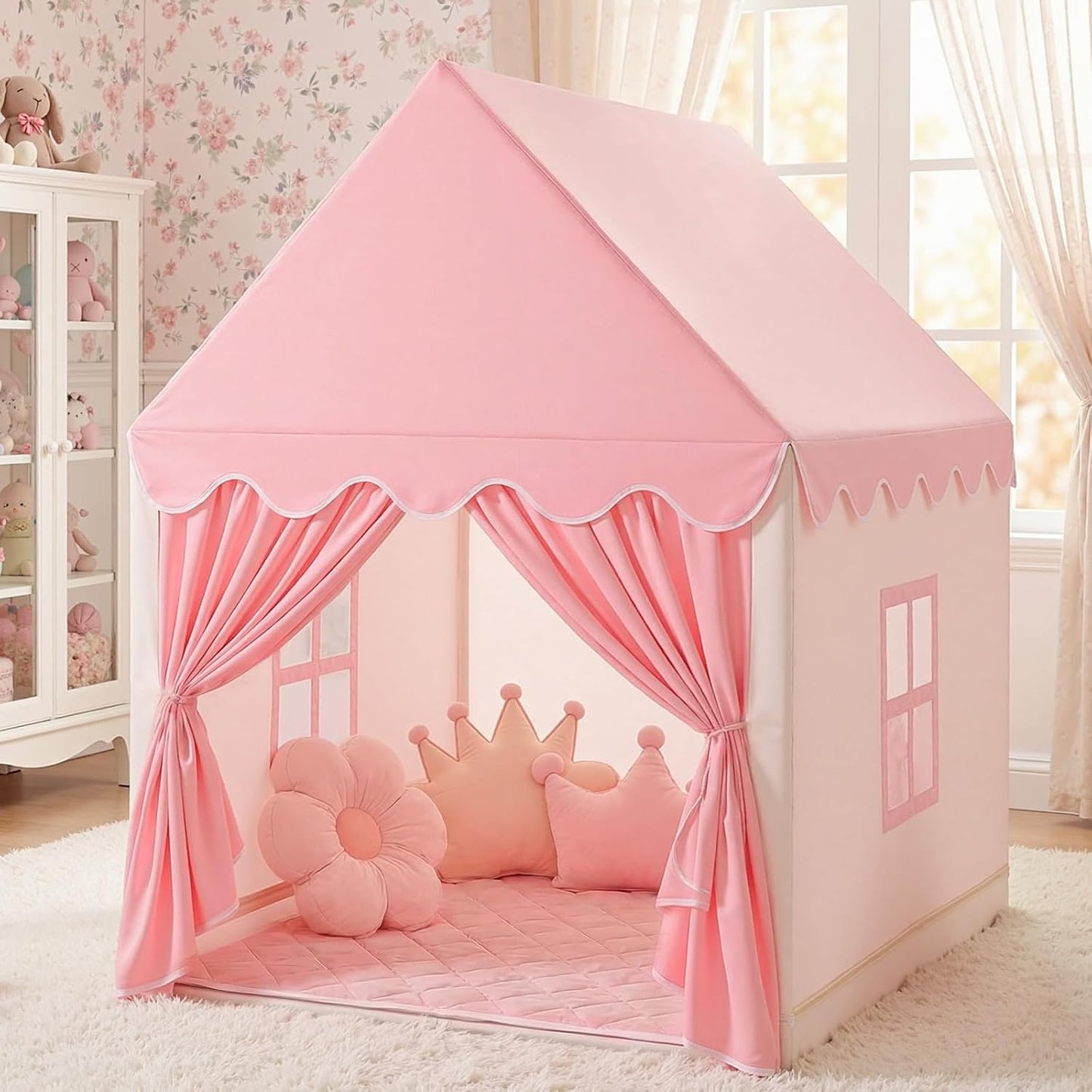 Tienda de campaña para niños y niñas, gran casa de juegos de hadas...