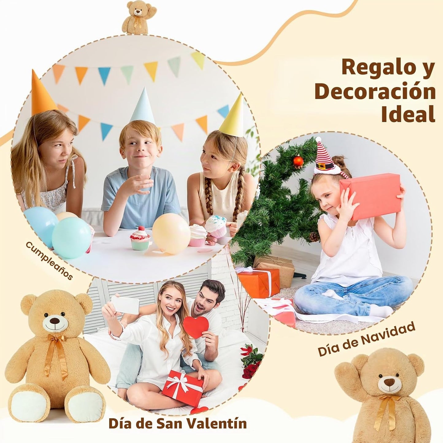 Tezituor Oso de peluche gigante de 52 pulgadas, osos de peluche gra...