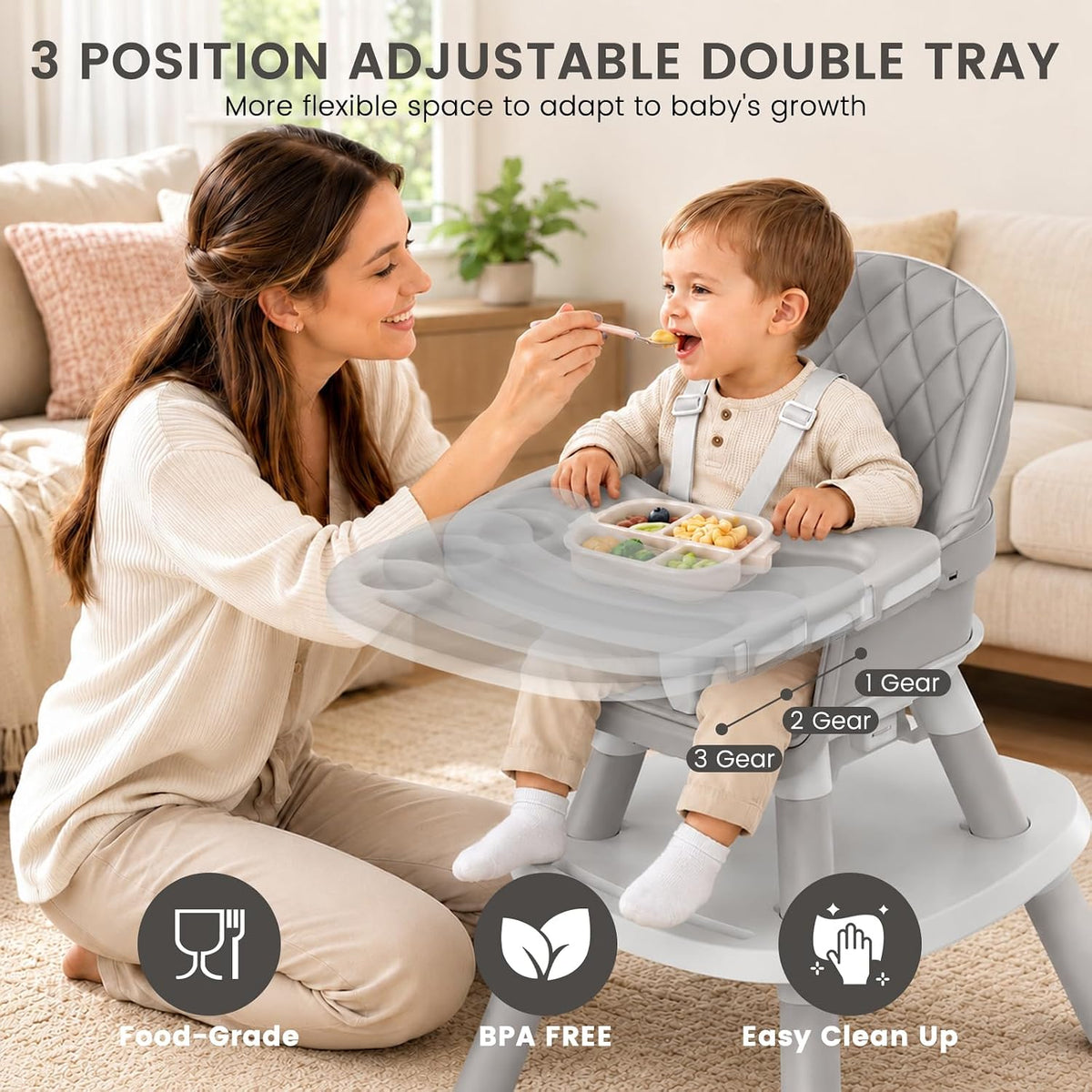 Sillas altas para bebés y niños pequeños, silla alta convertible 8...