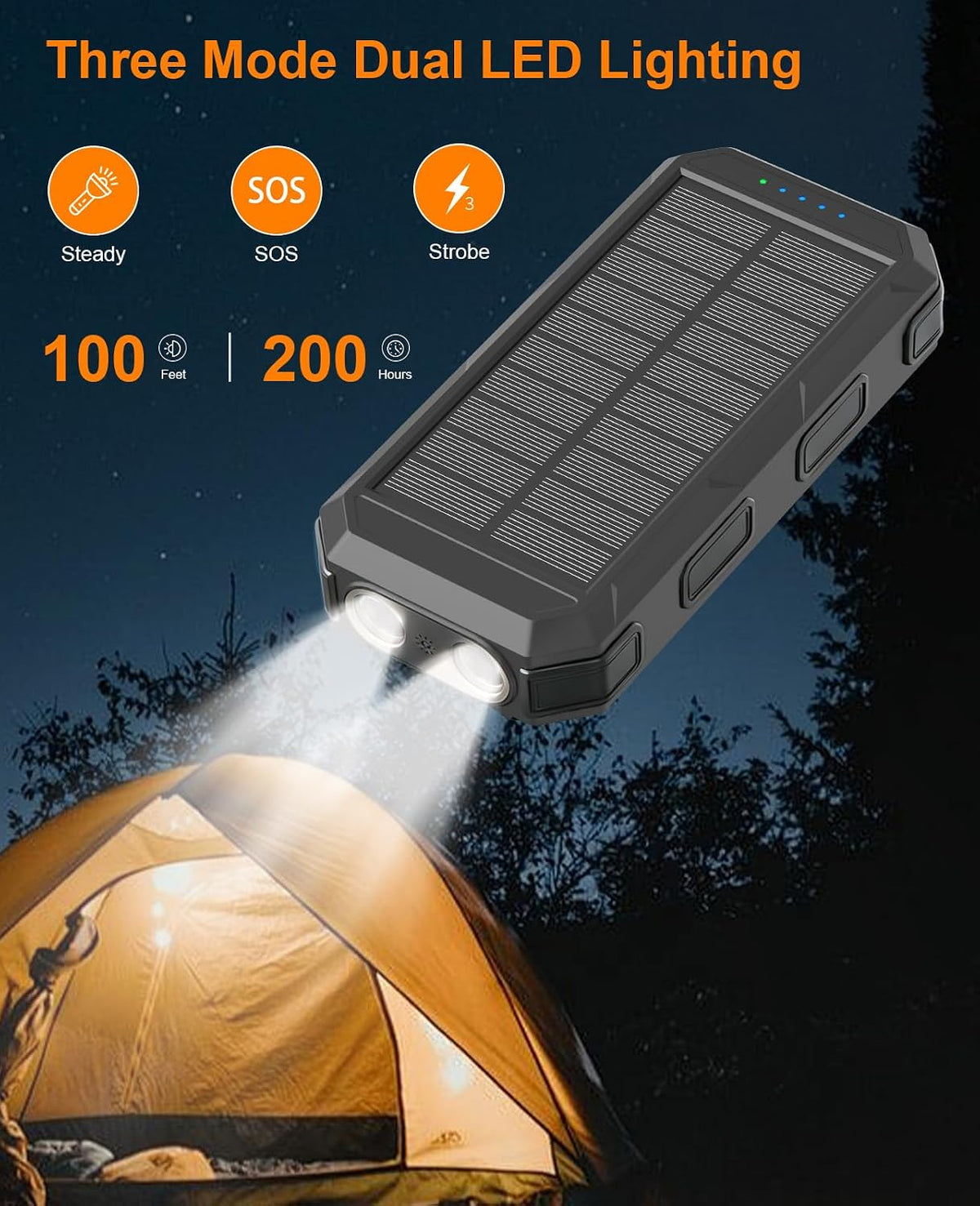Cargador solar de 38800 mAh, cargador portátil de carga rápida USB-...