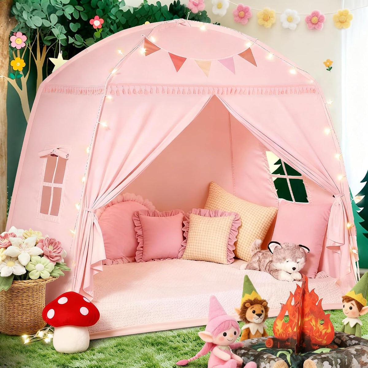 Sumbababy Tienda de Campaña Grande Tipo Tipi para Niños: con Luces...
