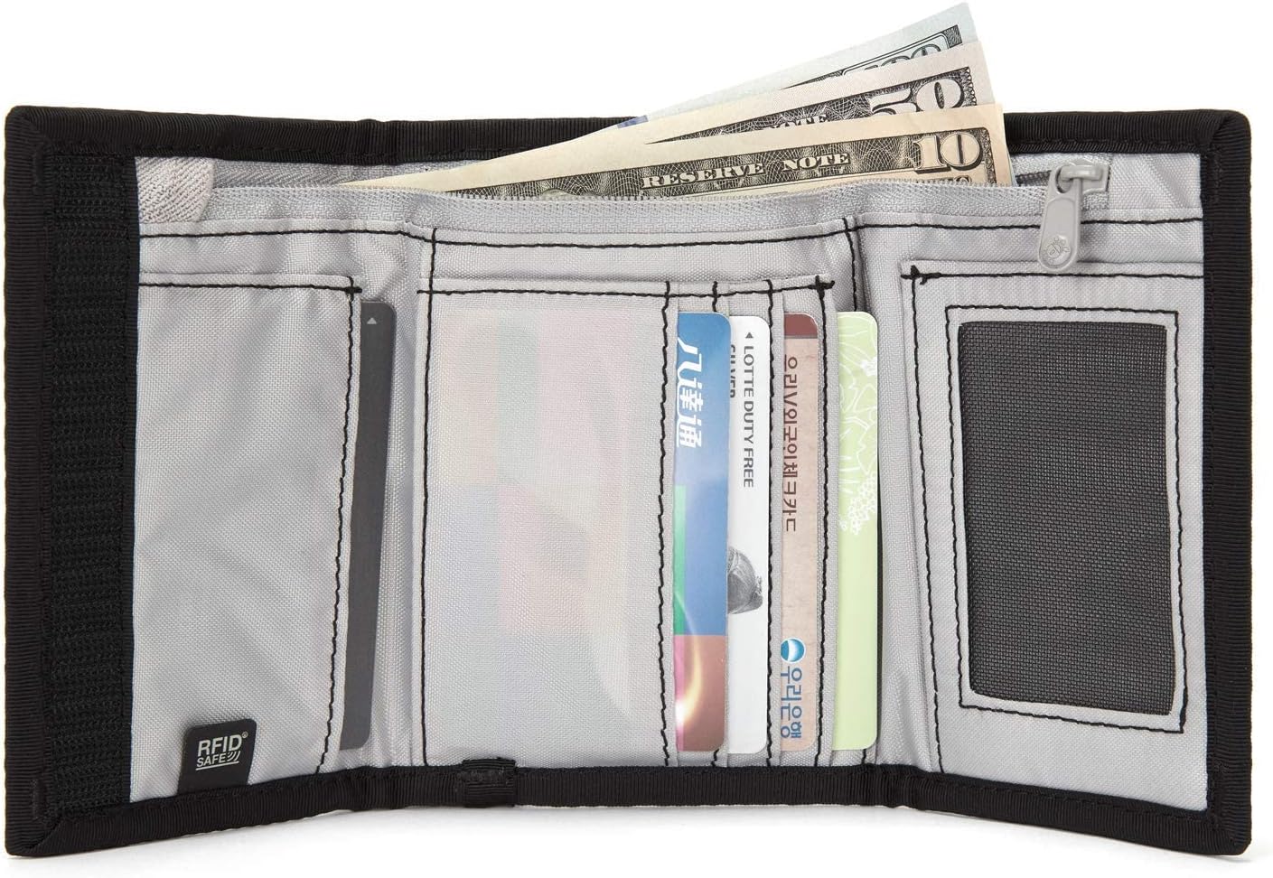PacSafe Rfidsafe Z50 Rfid Bloqueo Tri-fold Cartera de viaje negra,...