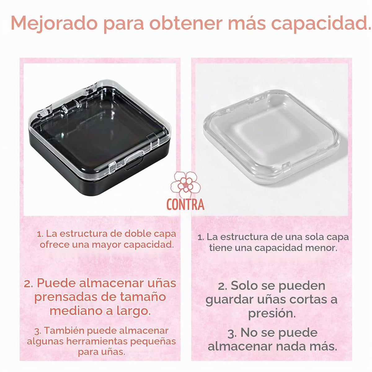 Juego de caja de embalaje de uñas a presión de 6 piezas (negro, 6 p...