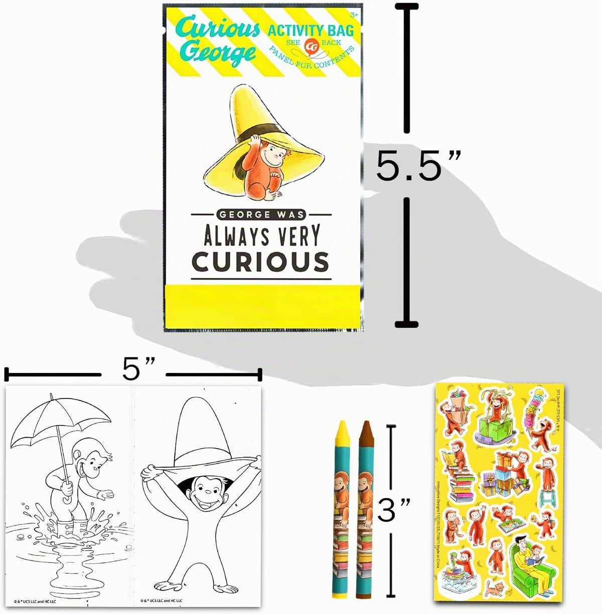 Paquete de recuerdos de fiesta para niños Curious George - 24 mini...