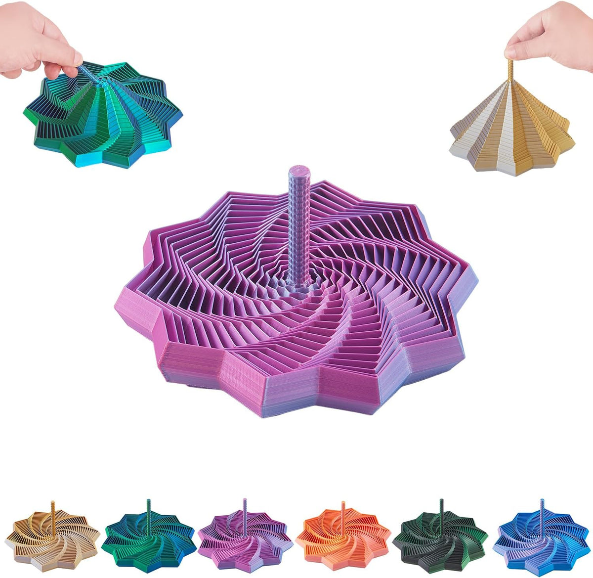 Estrella sensorial antiestrés impresa en 3D con asa, alivio del est...