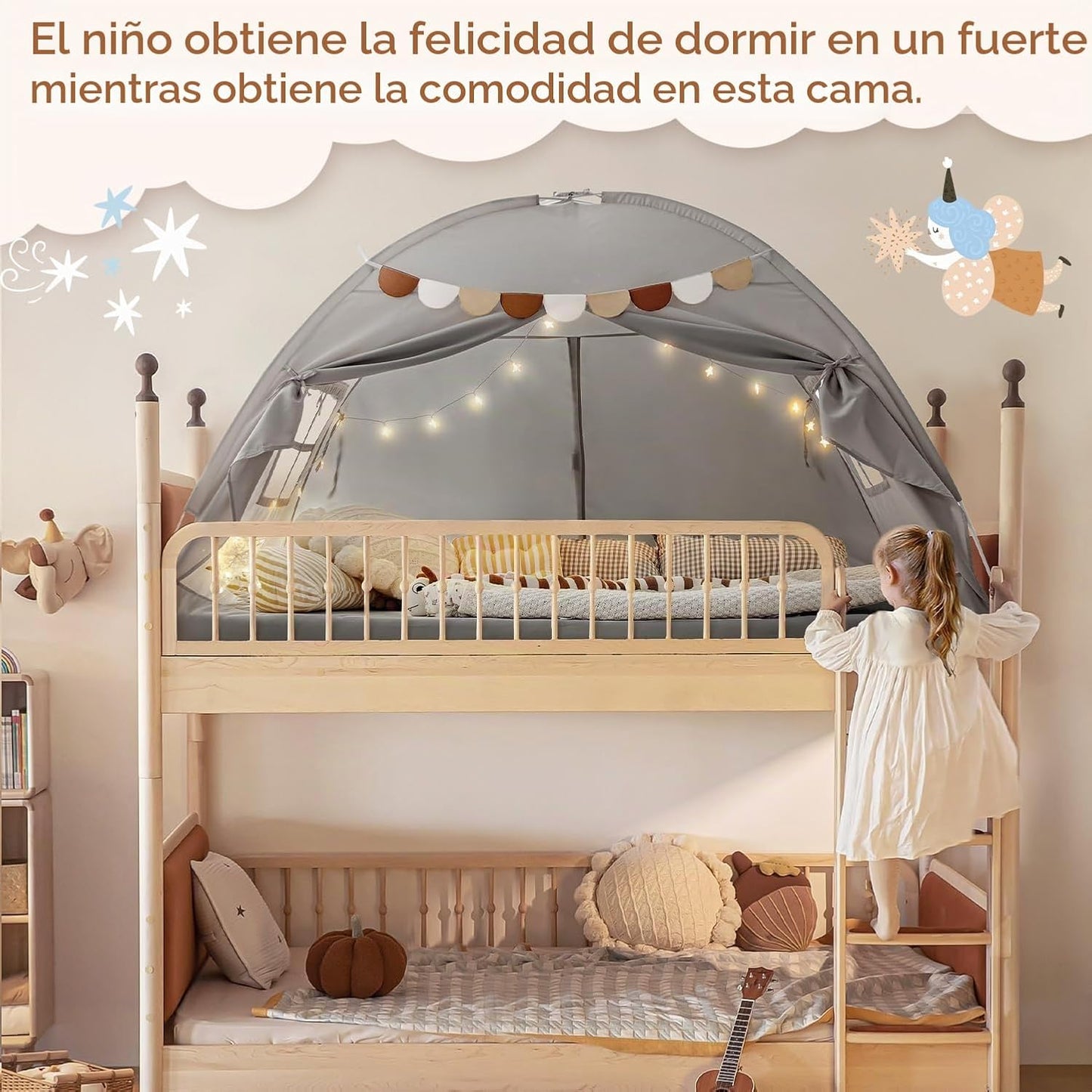 Tienda de campaña de cama Sherilyn con dosel para litera de tamaño...