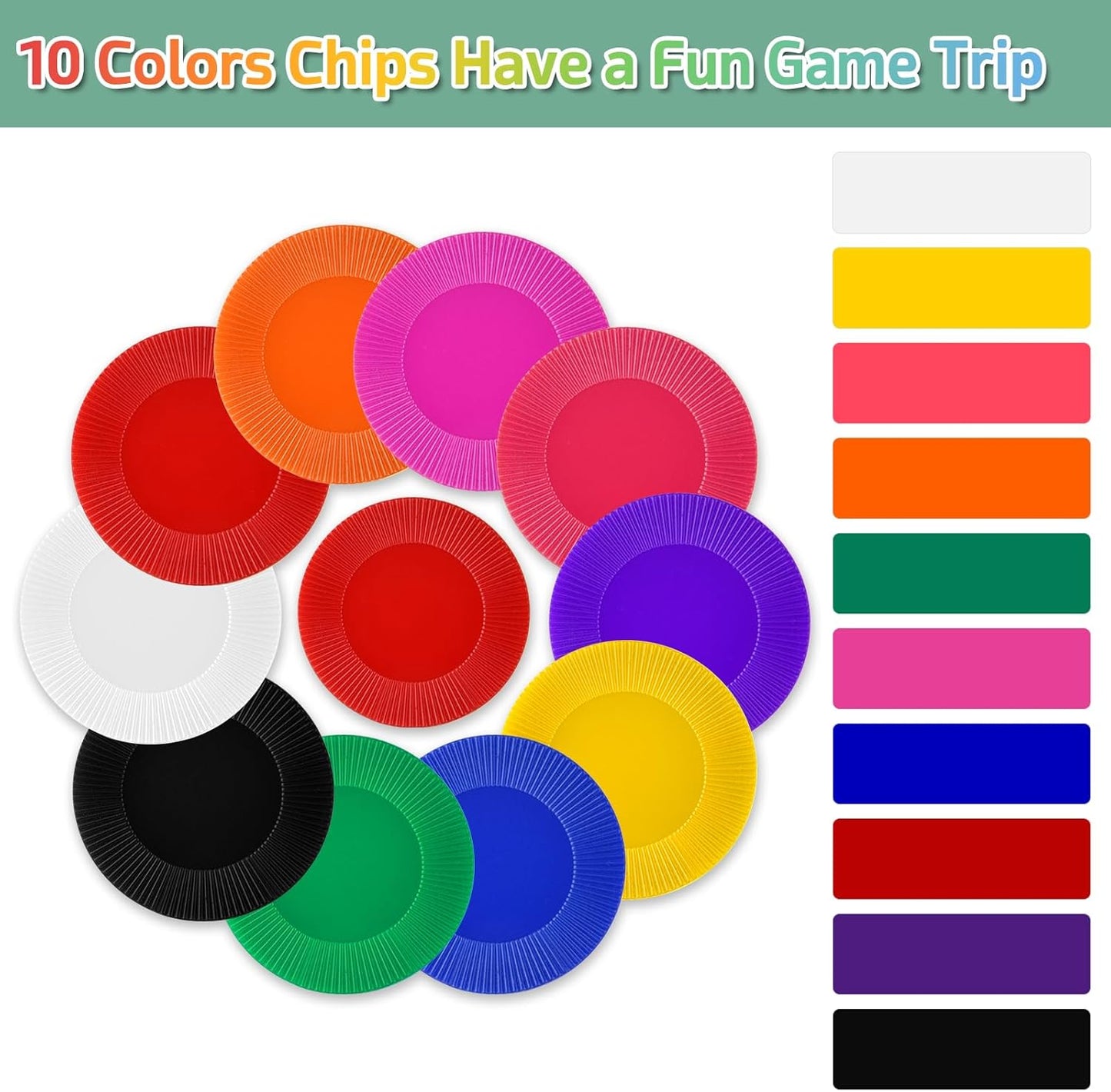 Coopay 4000 fichas de póquer de plástico de 10 colores, fichas de b...