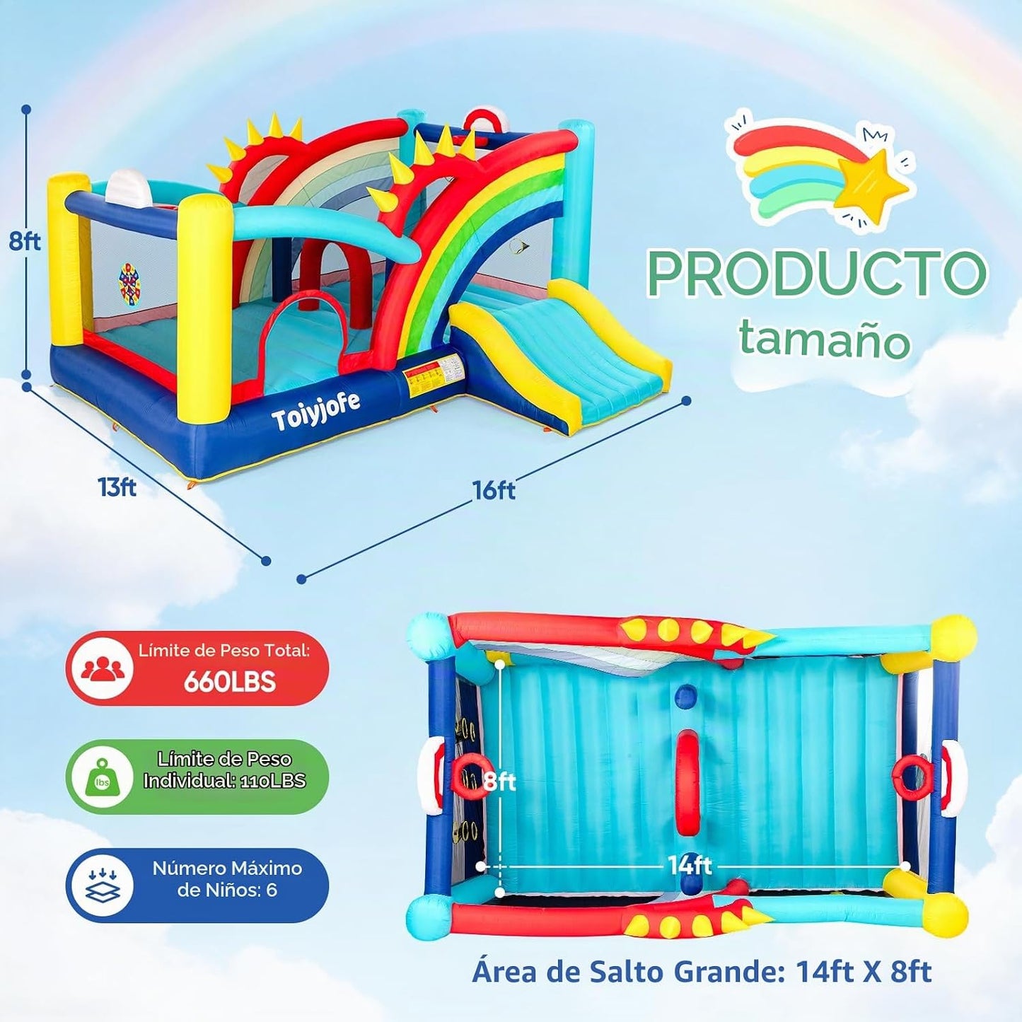 Casa de rebote para niños grandes de 8 a 12, castillo inflable extr...