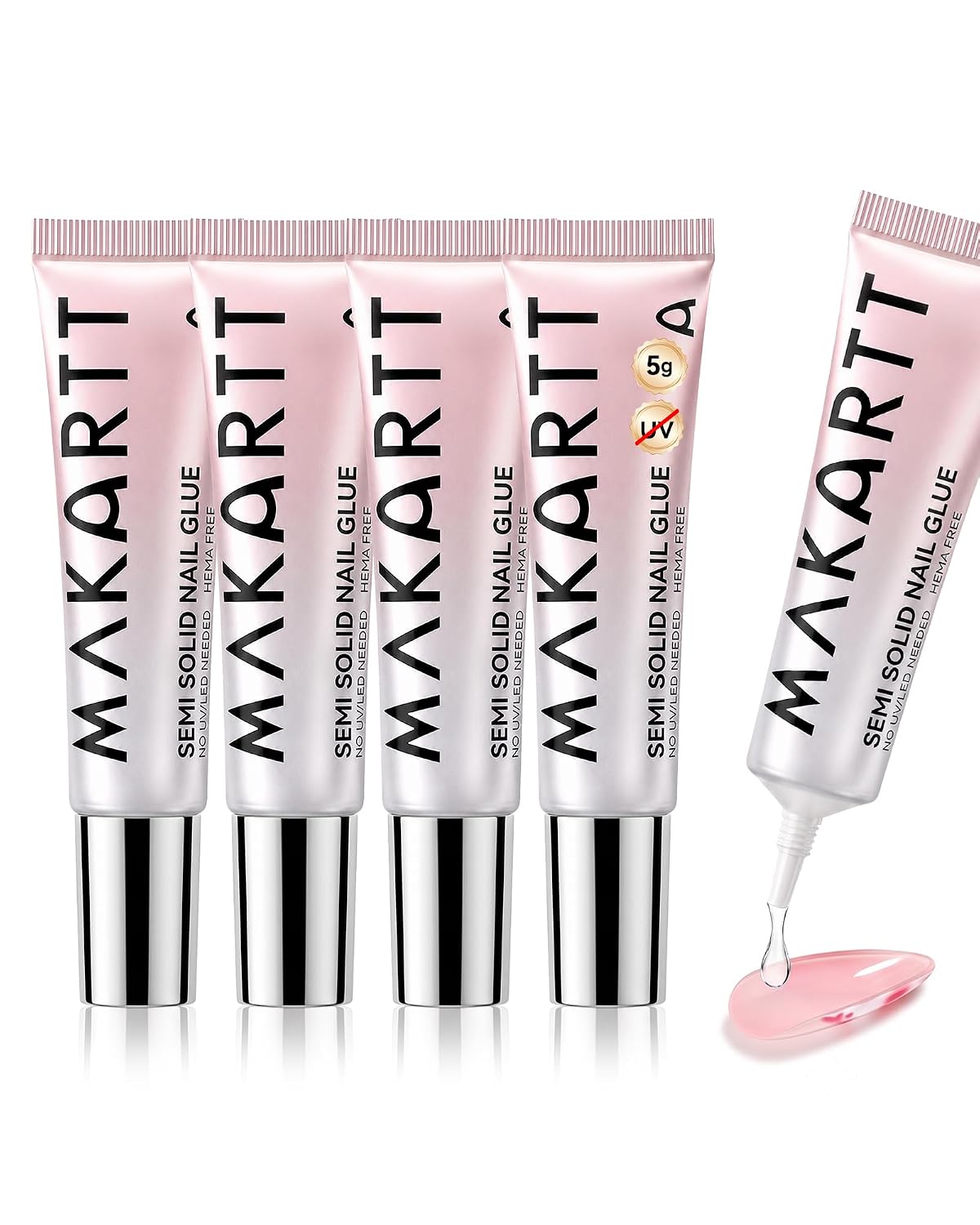 Pegamento para uñas Makartt Press on: 5 g, 5 paquetes, semisólido s...