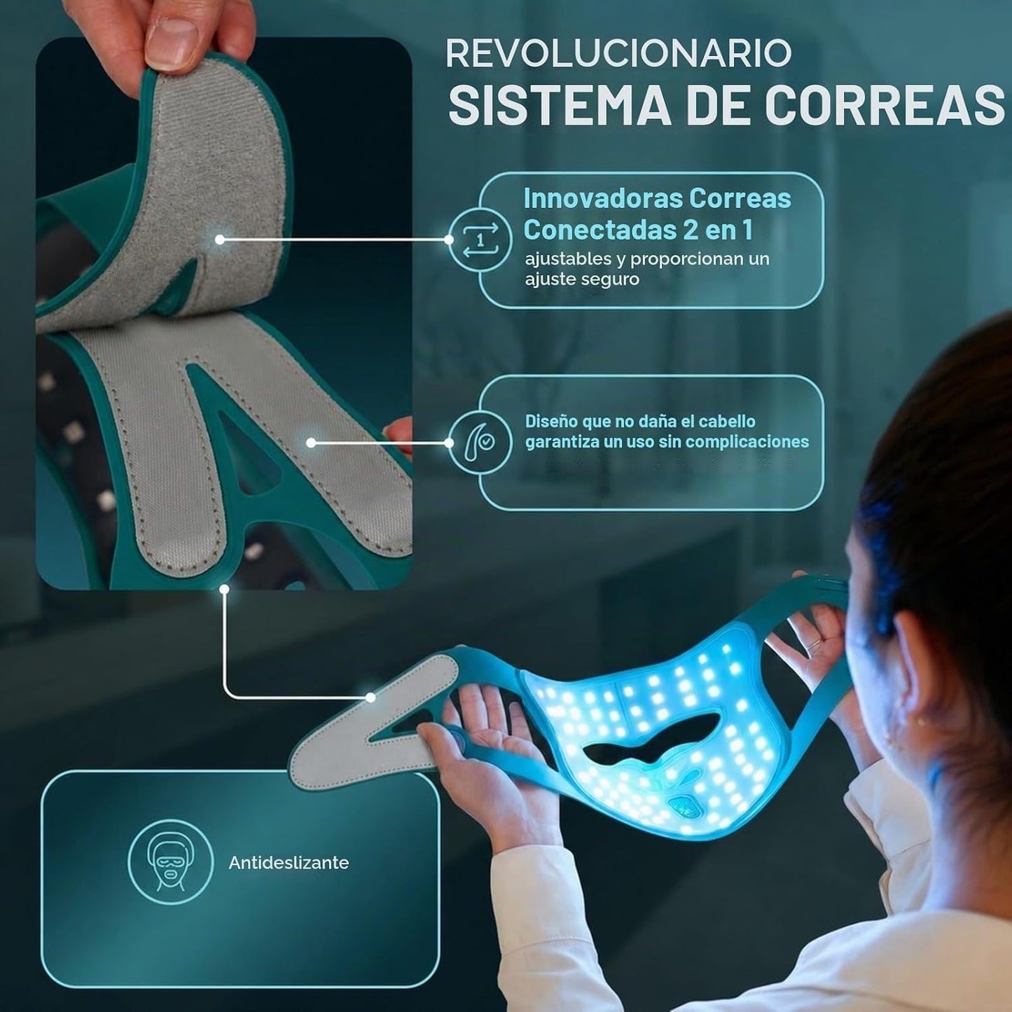 BluMora Terapia de luz roja para cara, terapia de luz LED inalámbri...