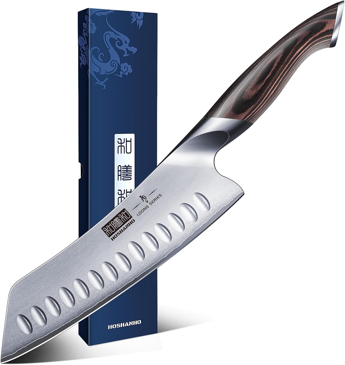 HOSHANHO - Cuchillo de chef japonés de 7 pulgadas, cuchillo de coci...