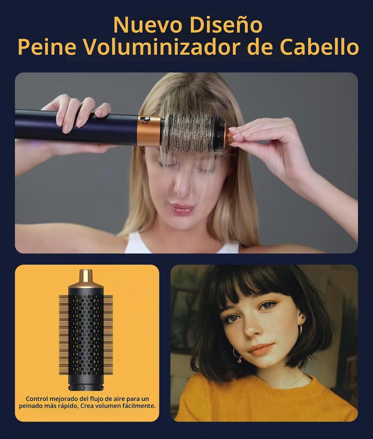 Fenvatea Cepillo de secado de pelo profesional 8 en 1 con rizadores...
