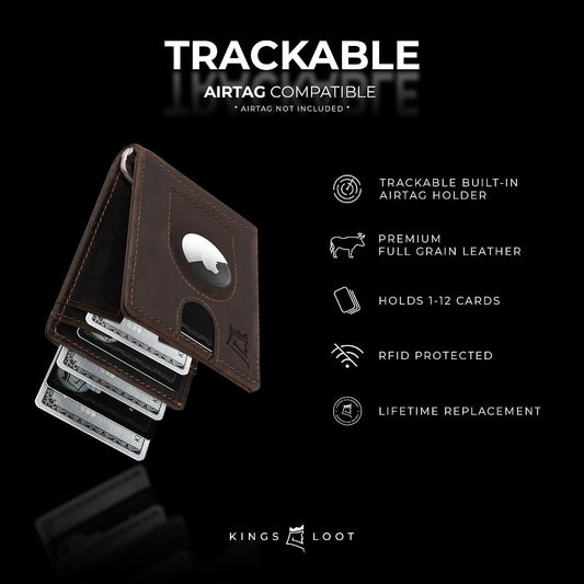 Kings Loot Billetera Inteligente y Rastreable Airtag para Hombres,...