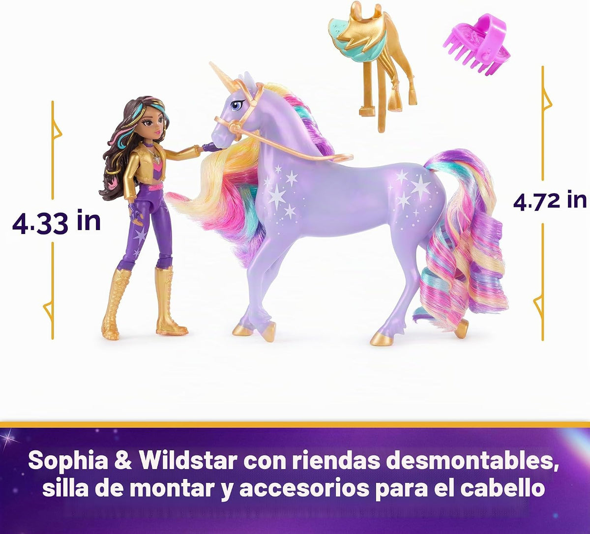 Unicorn Academy Sophia &amp; Wildstar, 2 accesorios, juguetes de un...