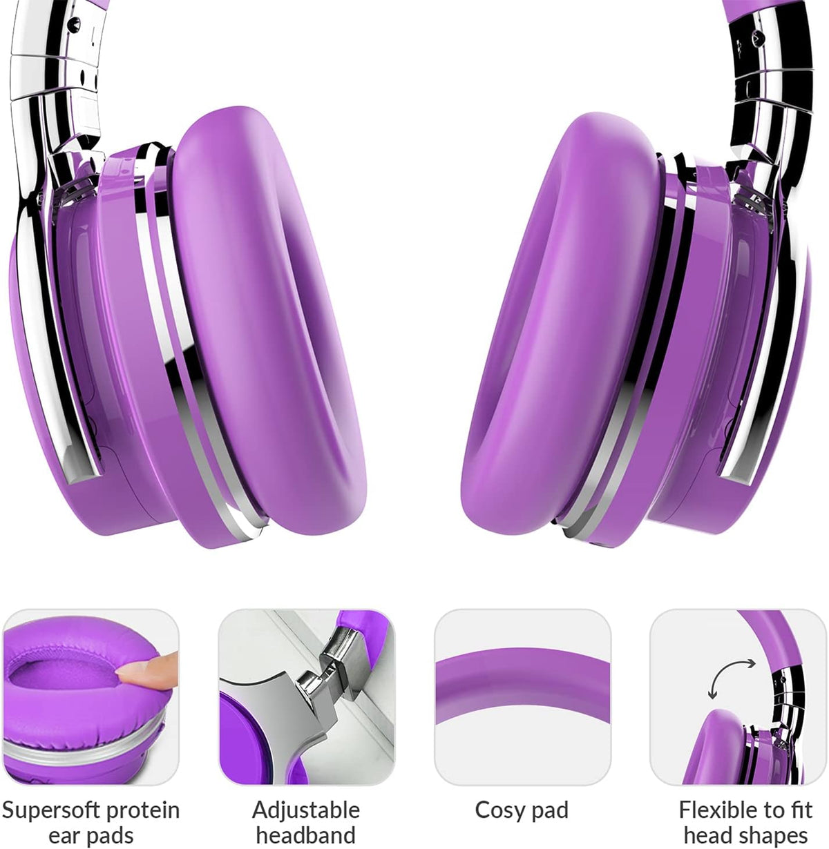 Silensys E7 Auriculares Bluetooth con cancelación activa de ruido c...