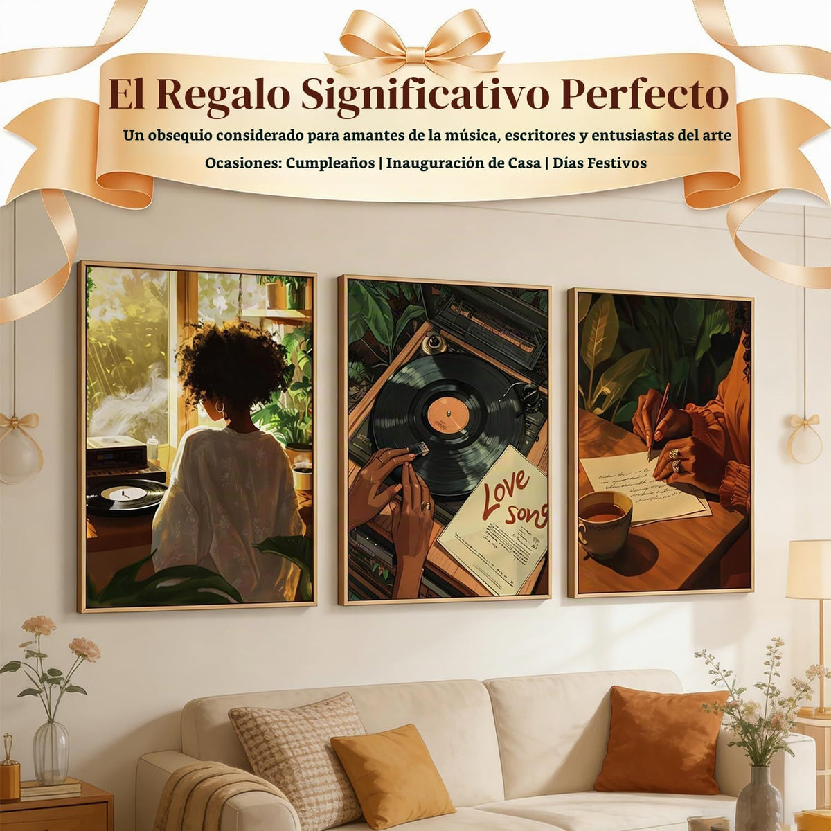 3 piezas de lienzo de mujer negra, arte de pared a la moda, pintura...