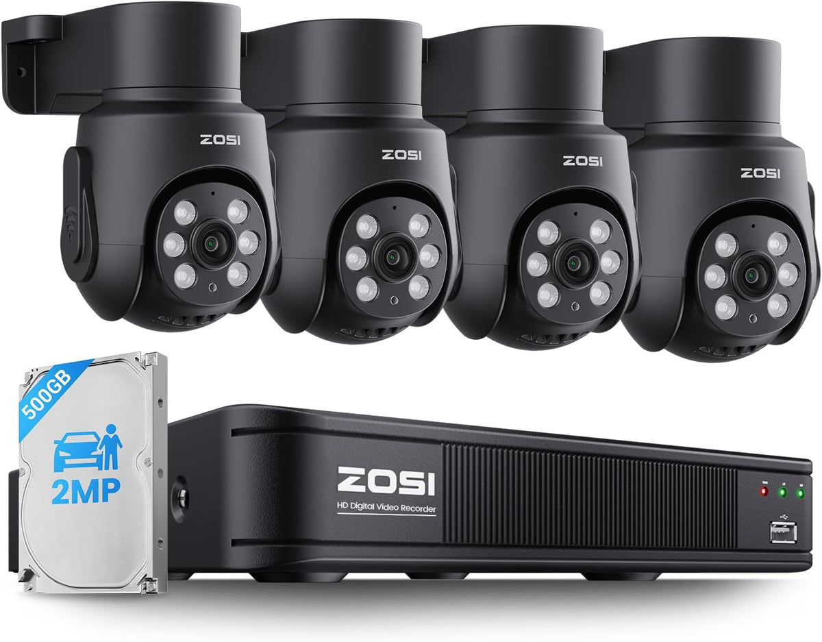 ZOSI Sistema de cámara de seguridad para el hogar 1080P al aire lib...