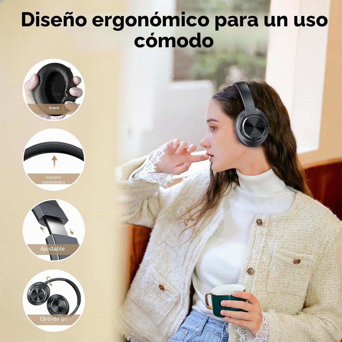 FIO MOTUS - Auriculares con cancelación de ruido: auriculares inalá...