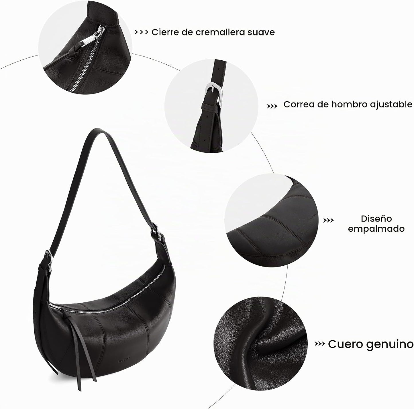 befen Bolsos cruzados de cuero genuino para mujer con bloqueo Rfid,...