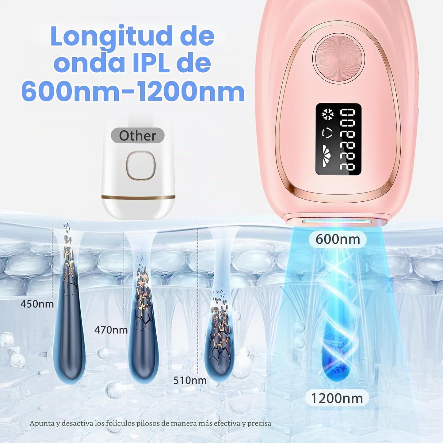 Dispositivo de depilación láser IPL para mujeres y hombres, contact...