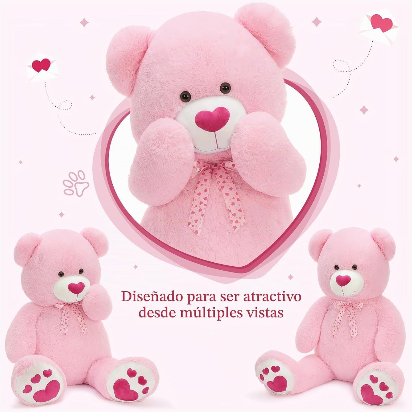 Tezituor - Oso de peluche gigante de 52 pulgadas con corazón, oso r...