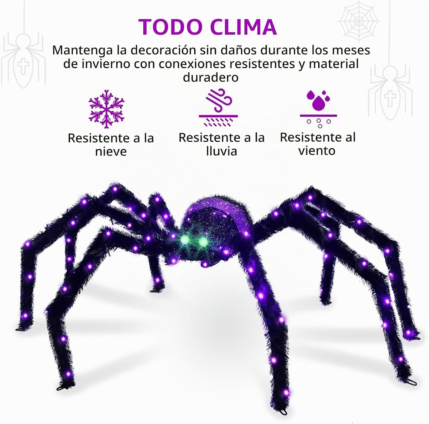 Decoración de Halloween para exteriores de araña gigante, decoració...