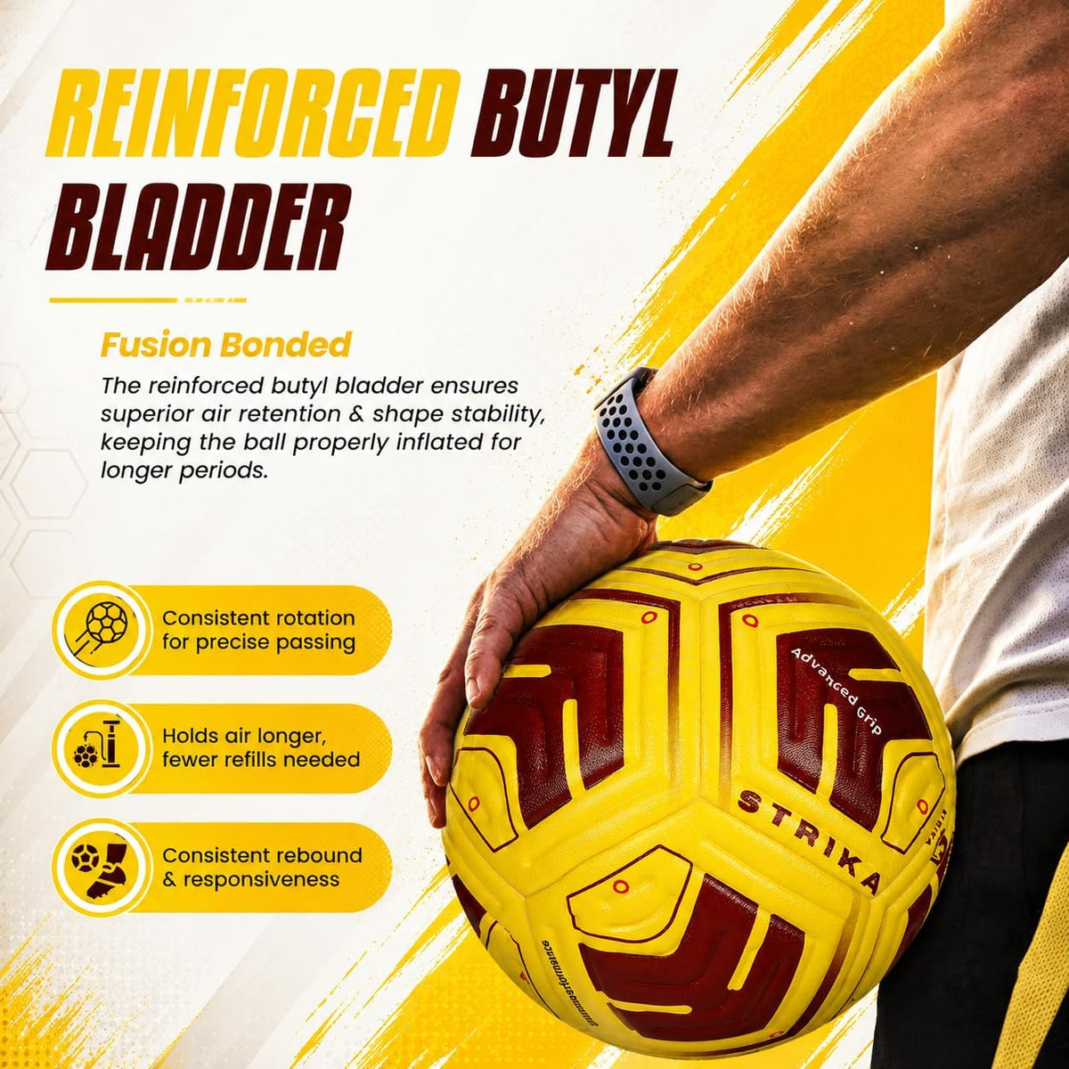 STRIKA Balón de fútbol prémium tamaño 5 y 4 \u2013 Pelota híbrida p...