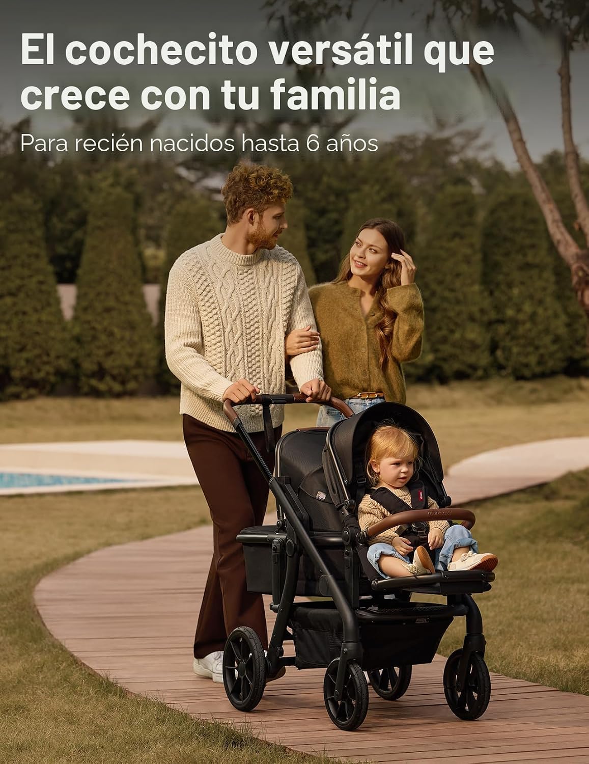 Momcozy ChangeGo - Cochecito de bebé convertible de individual a do...