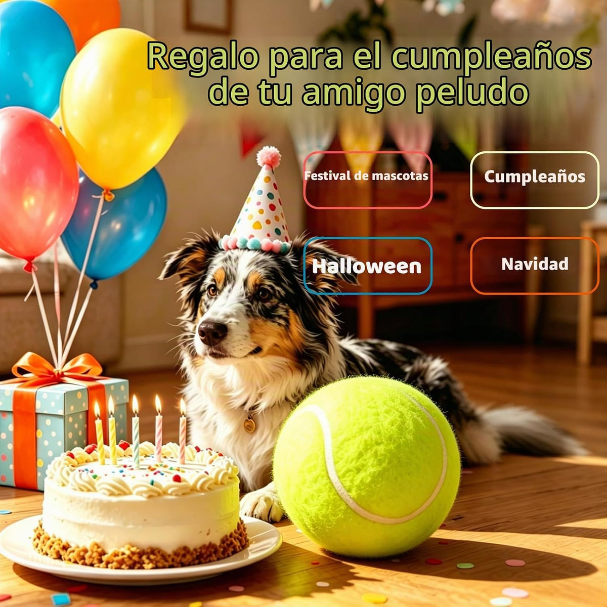 Banfeng Pelota de tenis grande para perros, pelota de tenis gigante...
