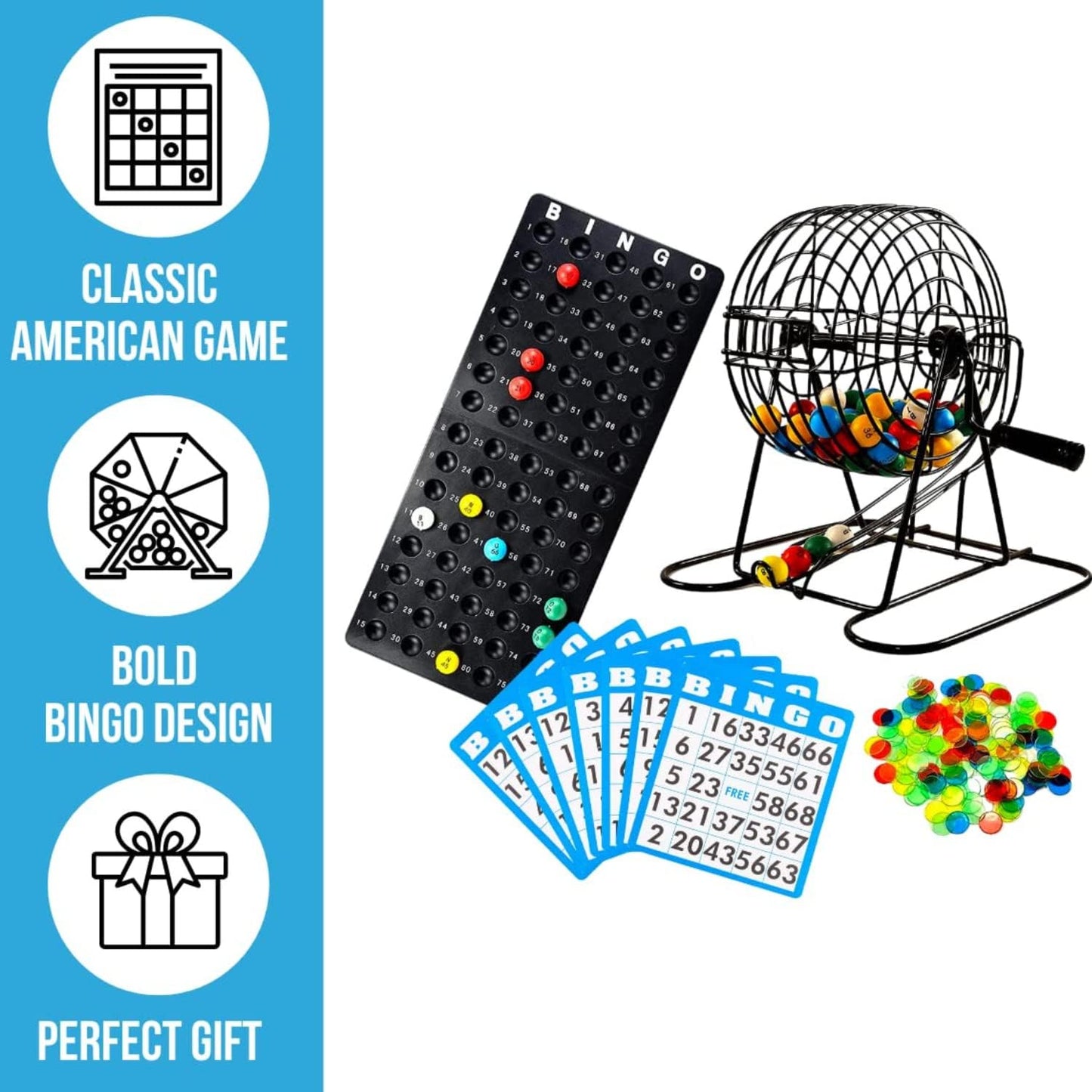 Juego de Bingo Deluxe Regal para Adultos y Niños - Incluye Jaula de...