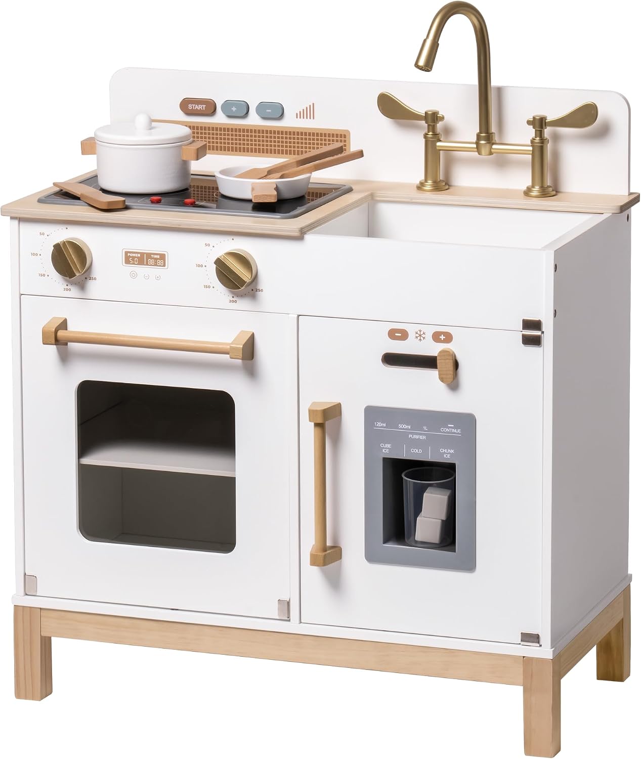 ROBOTIME Juego de cocina para niños pequeños, juego de cocina de ma...
