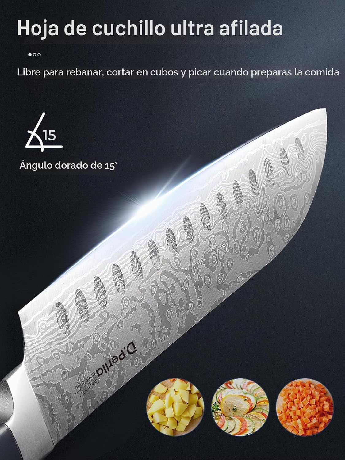 D.Perlla - Juego de cuchillos de cocina con tecnología avanzada de...
