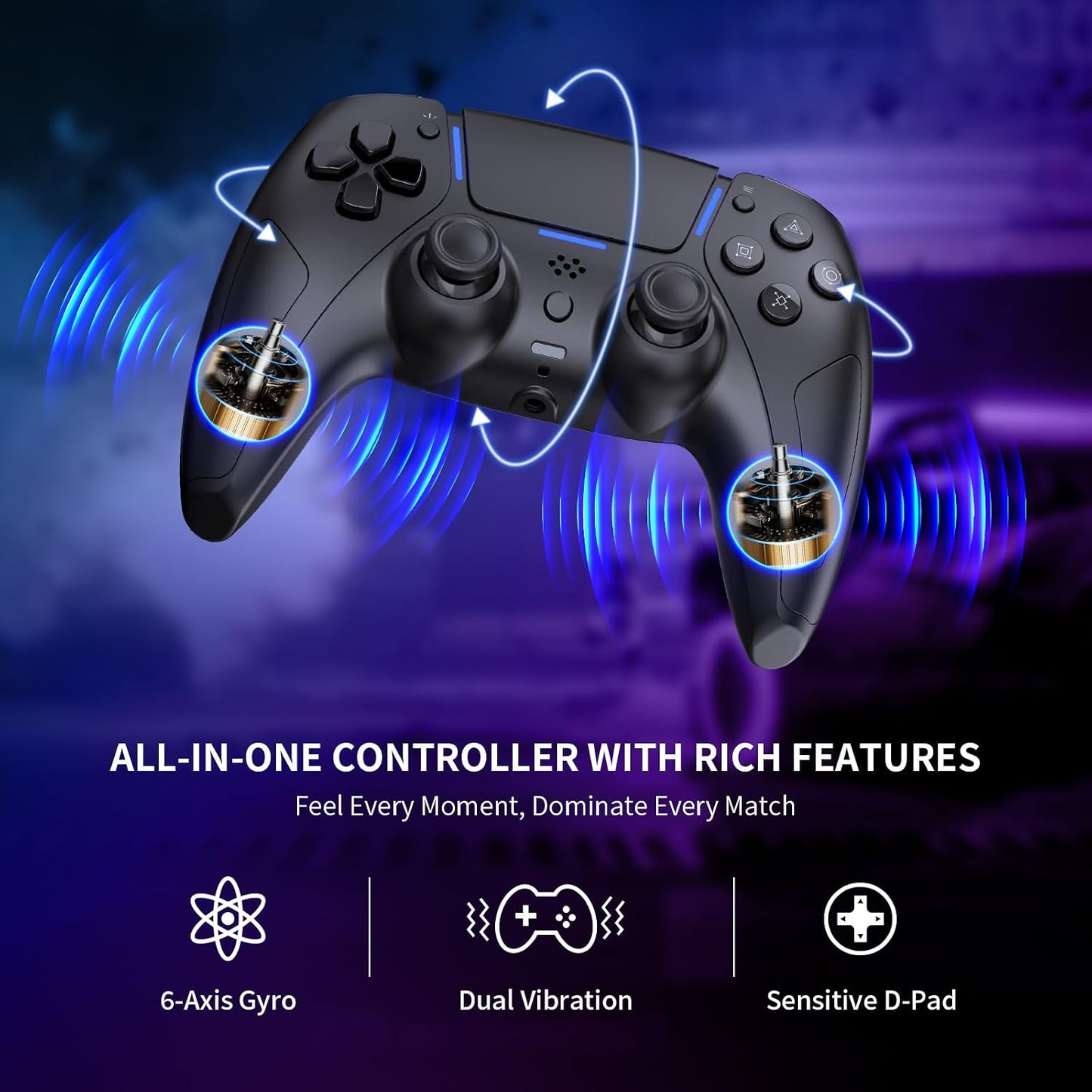 Controlador de juegos inalámbrico LED JDDWIN para PS5 y controlador...
