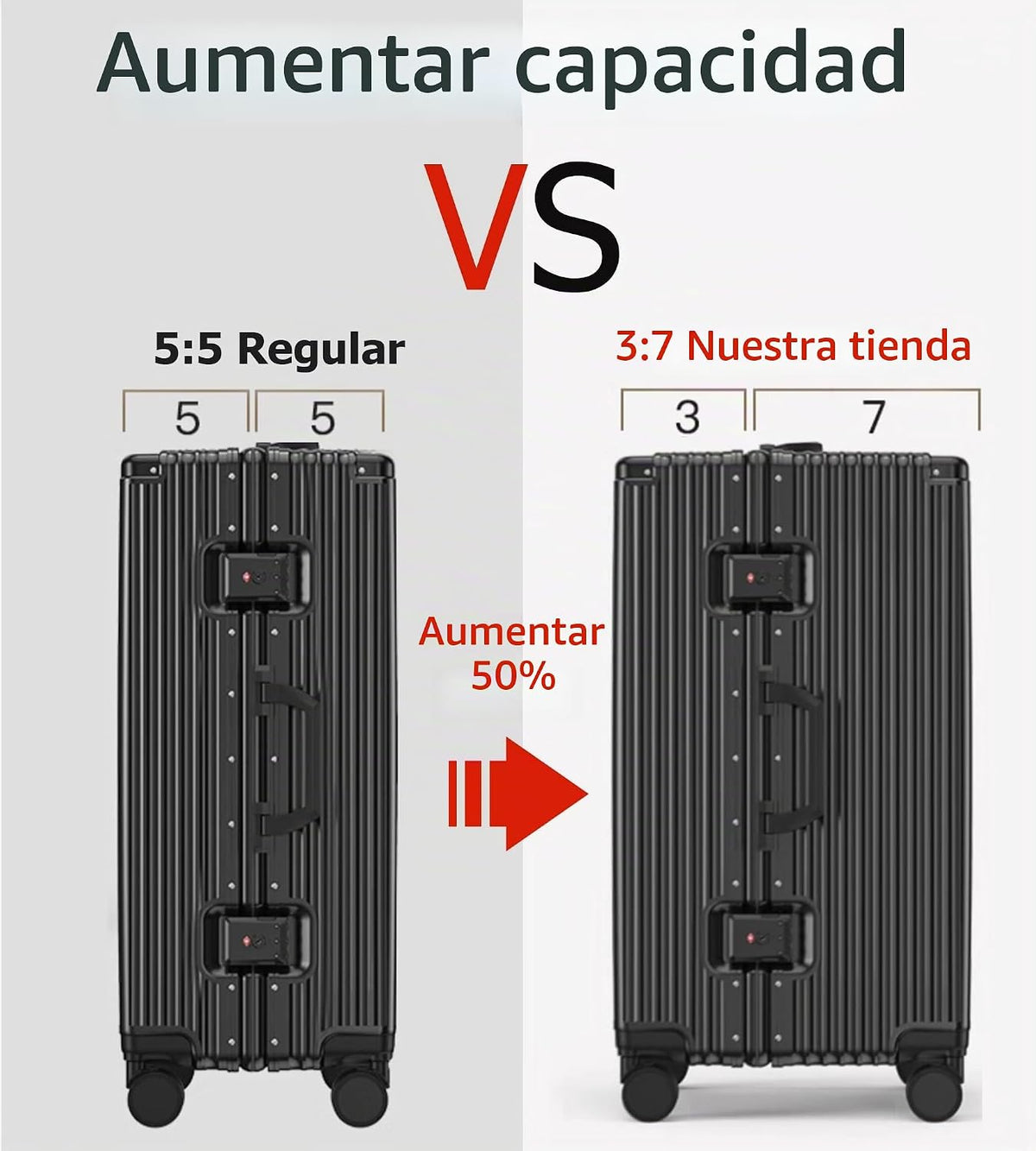 feilario Super Grande Capitán Equipaje de Aluminio con Marco Rígido...