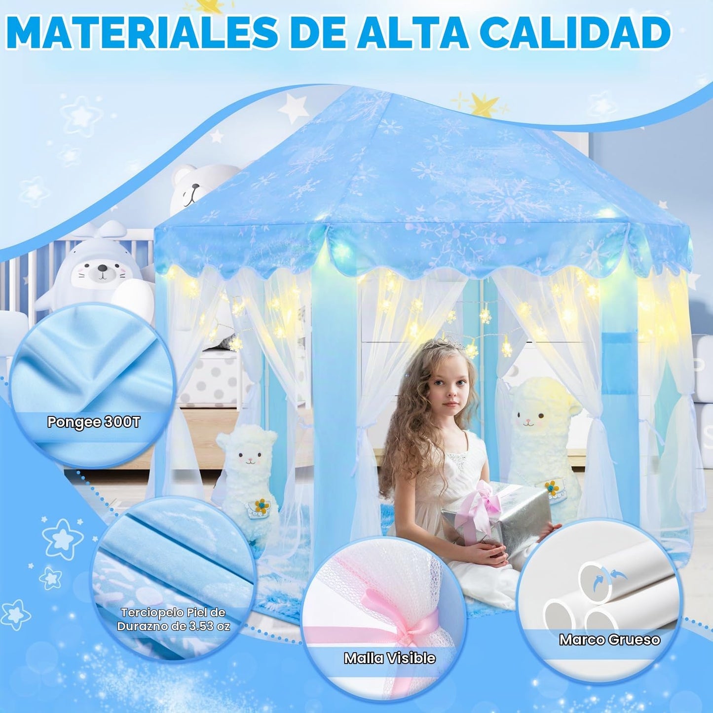CUBNBUD - Tienda de campaña de Frozen para niñas de 4 a 7 años, pri...